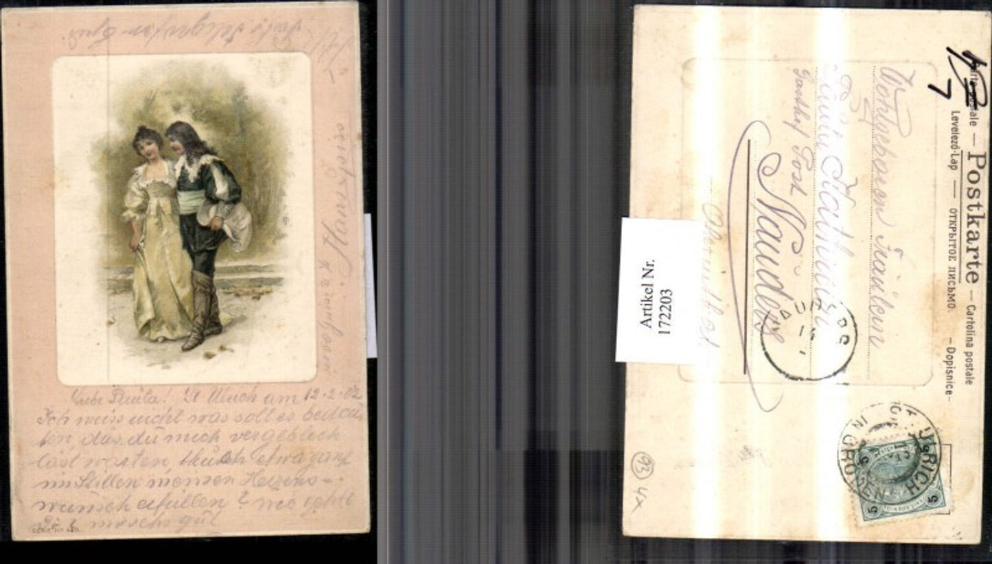 172203, woman and man litho passepartout