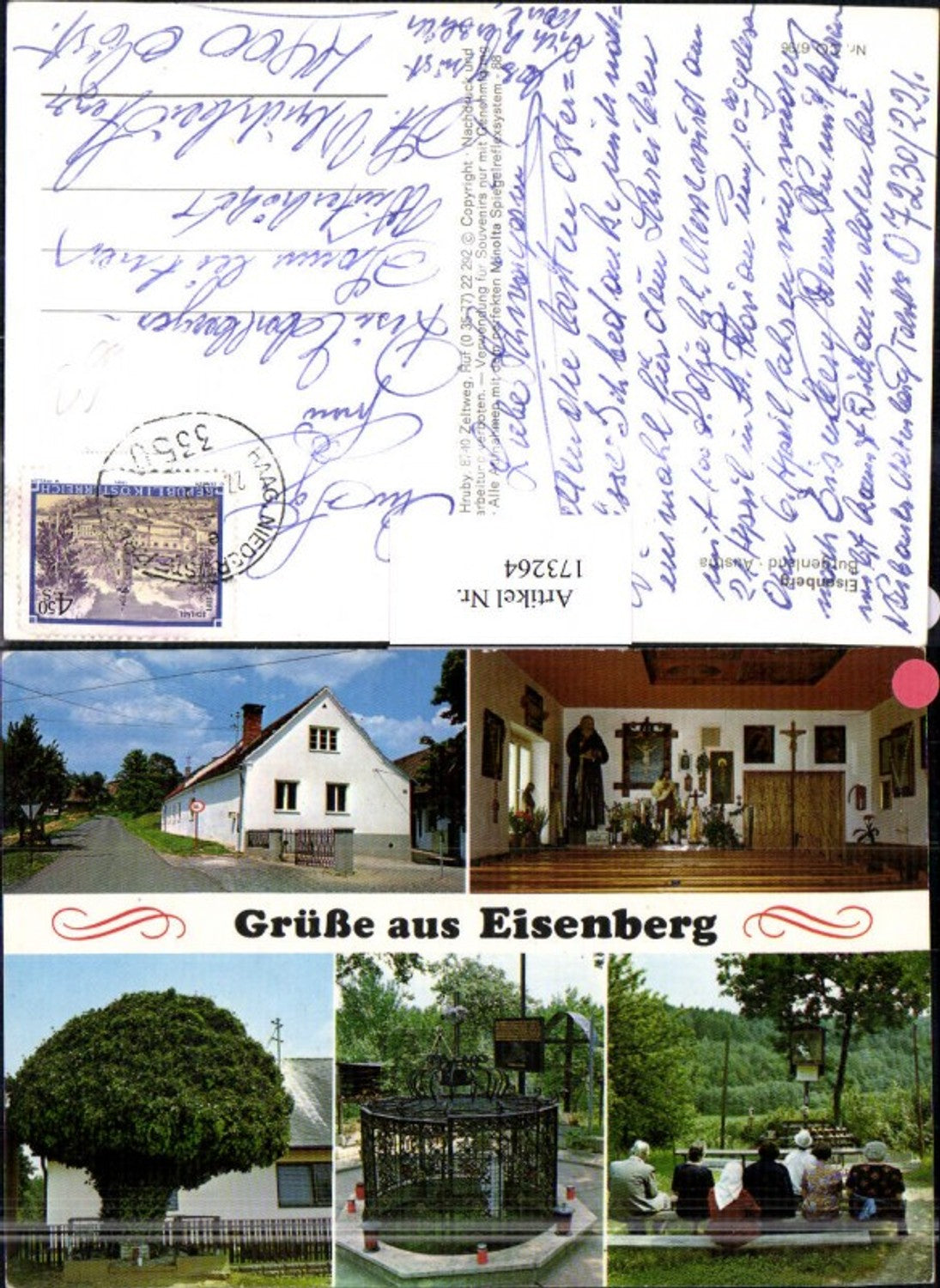 173264, Greetings from Eisenberg, town view, multi-view map
