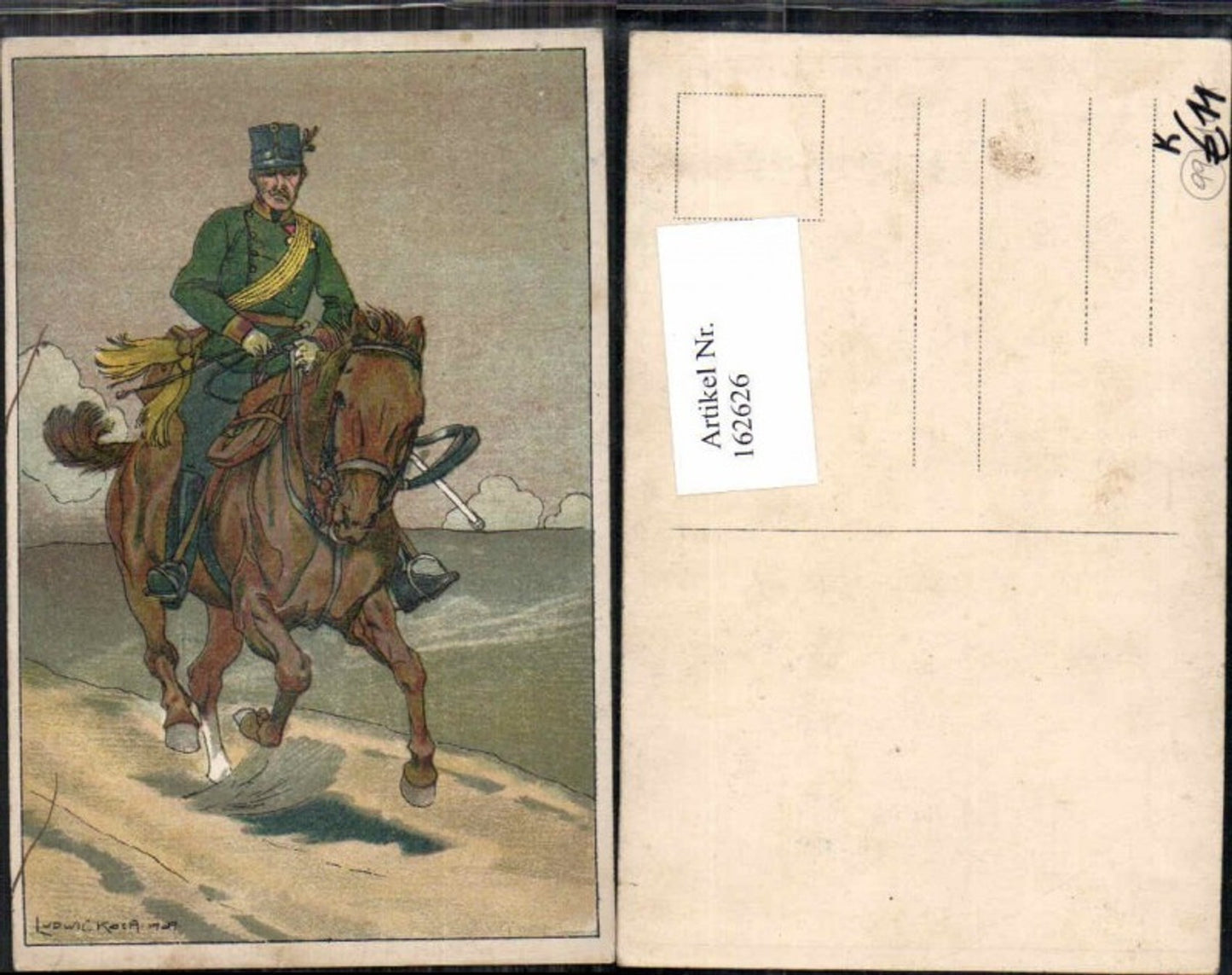 162626,Künstler AK Ludwig Koch Militär Pferd Kavallerie