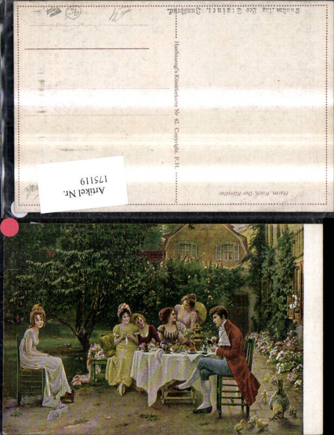 175119,Künstler Ak Herm. Koch Der Künstler Frauen Mann i. Garten