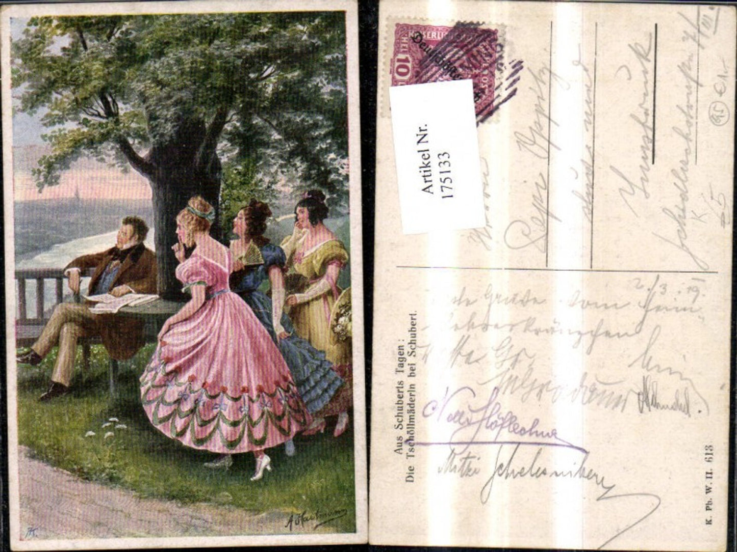 175133,Künstler Ak A. Hartmann Aus Schuberts Tagen Die Tschöllmäderln b. Schubert