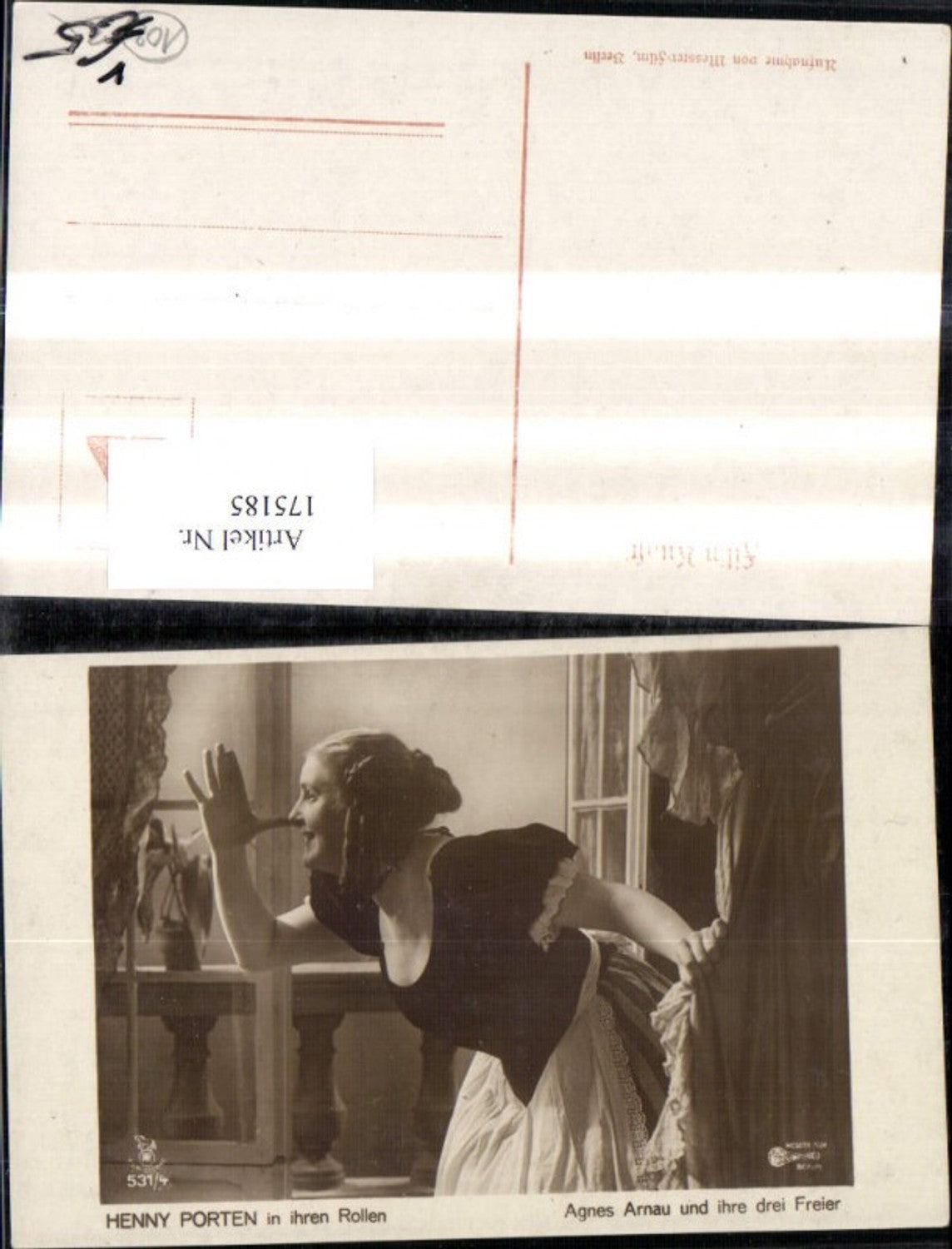 175185,Henny Porten i. Ihren Rollen Agnes Arnau u. Ihre drei Freier pub RPH Film Sterne 531/4