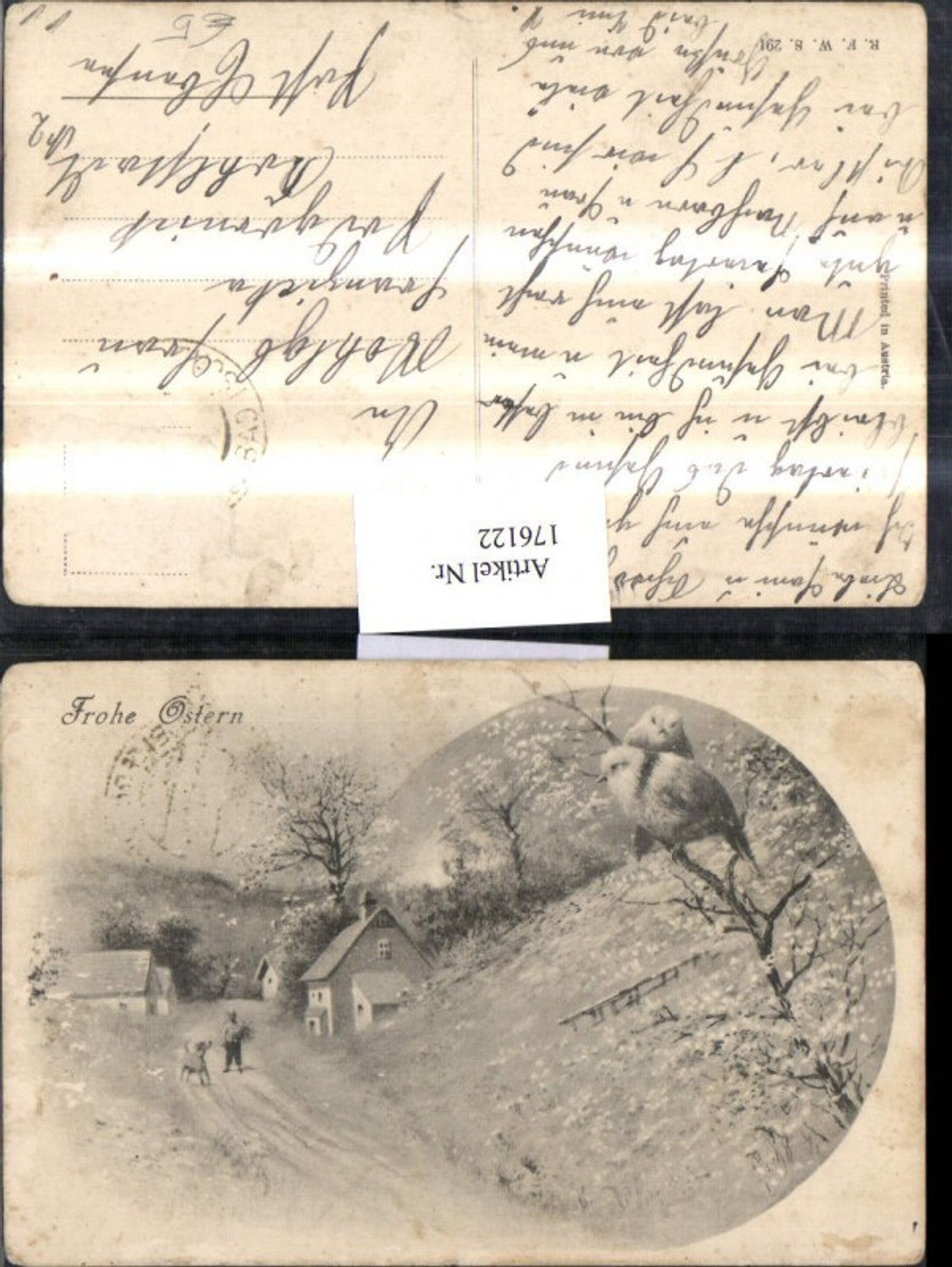 176122,Ostern Landschaft Küken Zweig
