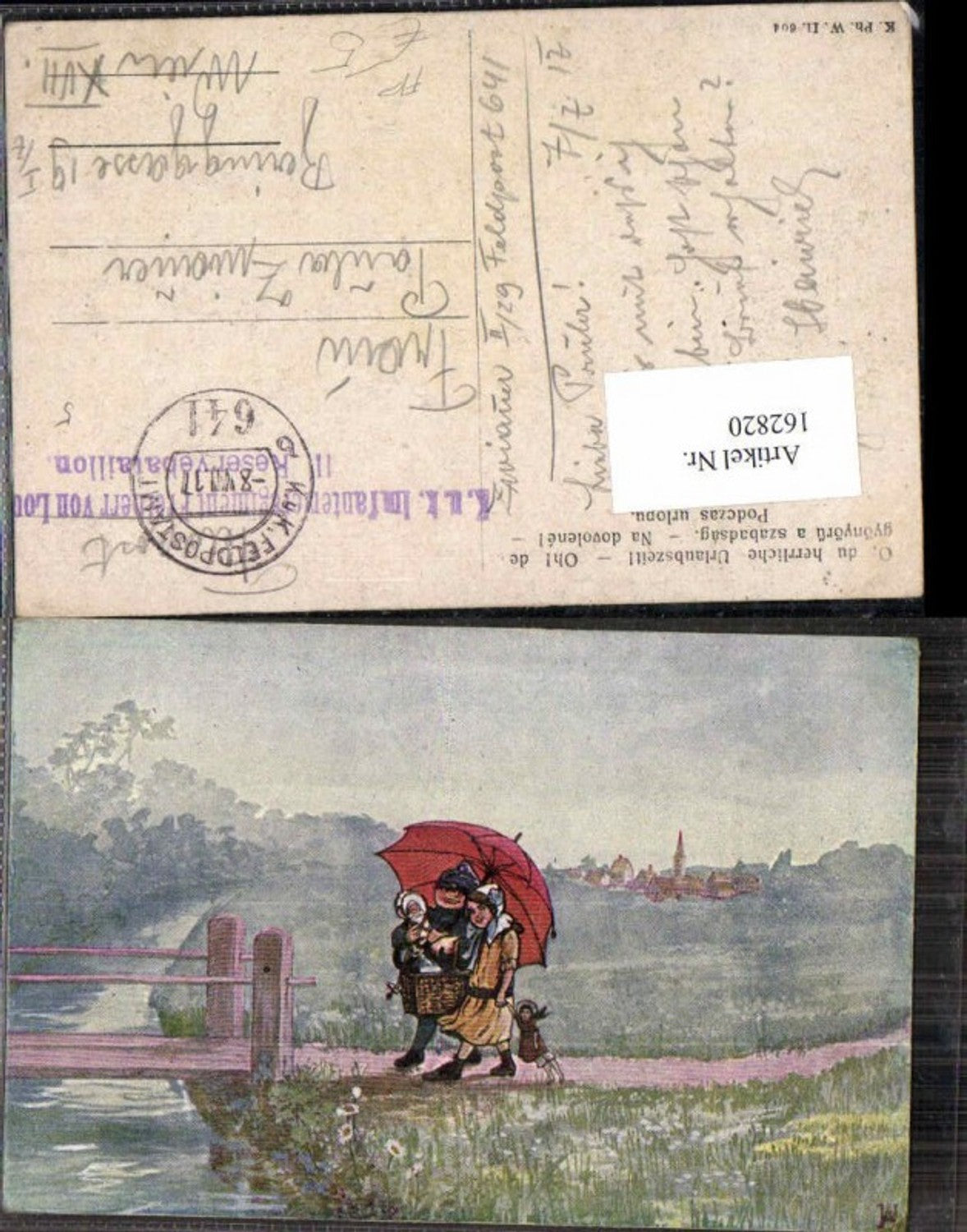 162820,Kindersoldat Kind in Uniform Junge Schirm Puppe FP 641 b
