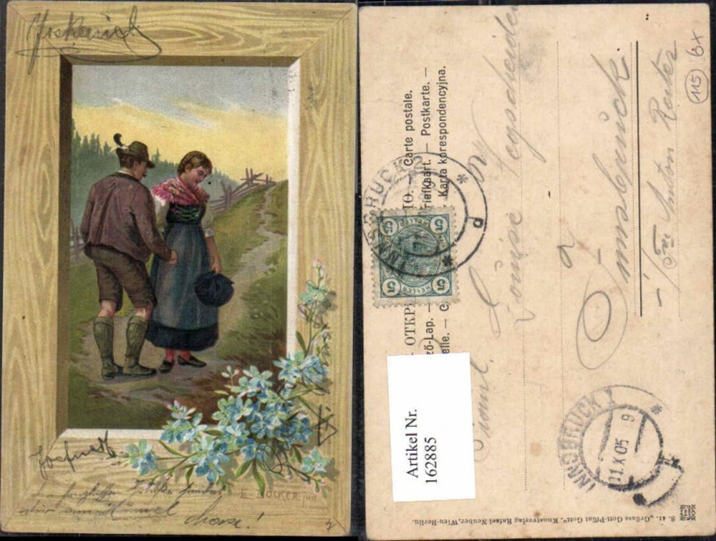 162885, Artist AK E. Döcker jun. Ser 41 Grüass Gott Pfüat Gott