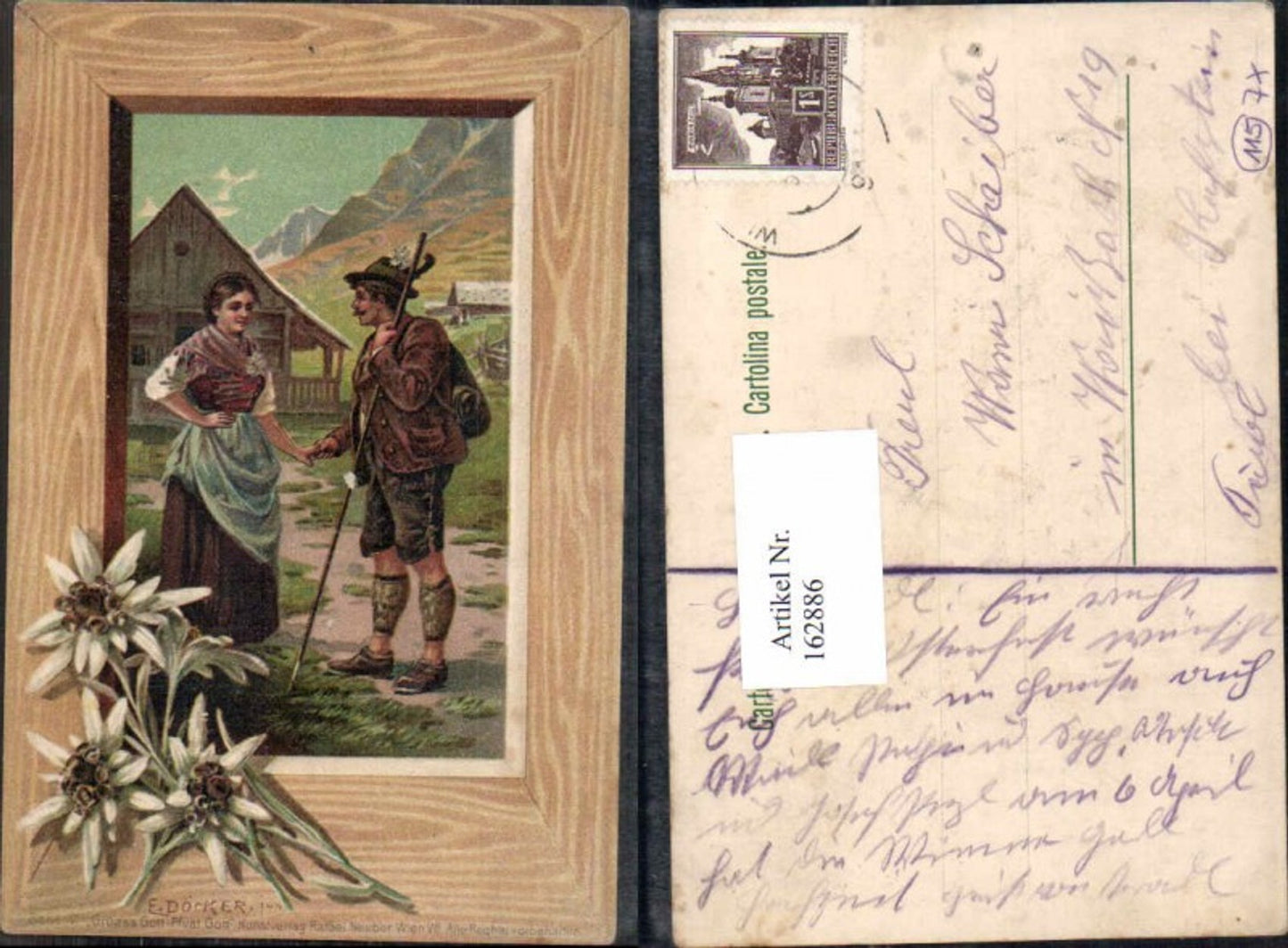 162886,Künstler AK E. Döcker jun. Ser 41 Grüass Gott Pfüat Gott