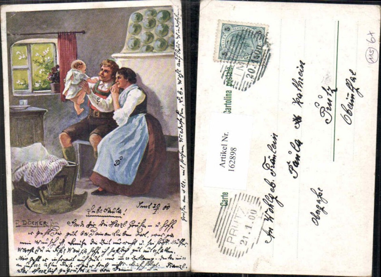 162898,Künstler AK E. Döcker jun. Ser 11 Im Felde u. Heim Baby Litho