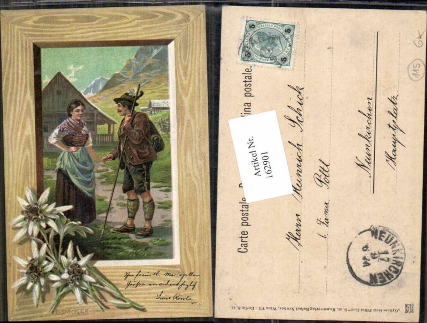 162901,Künstler AK E. Döcker jun. Ser 41 Jagd Grüass Gott Pfüat Gott