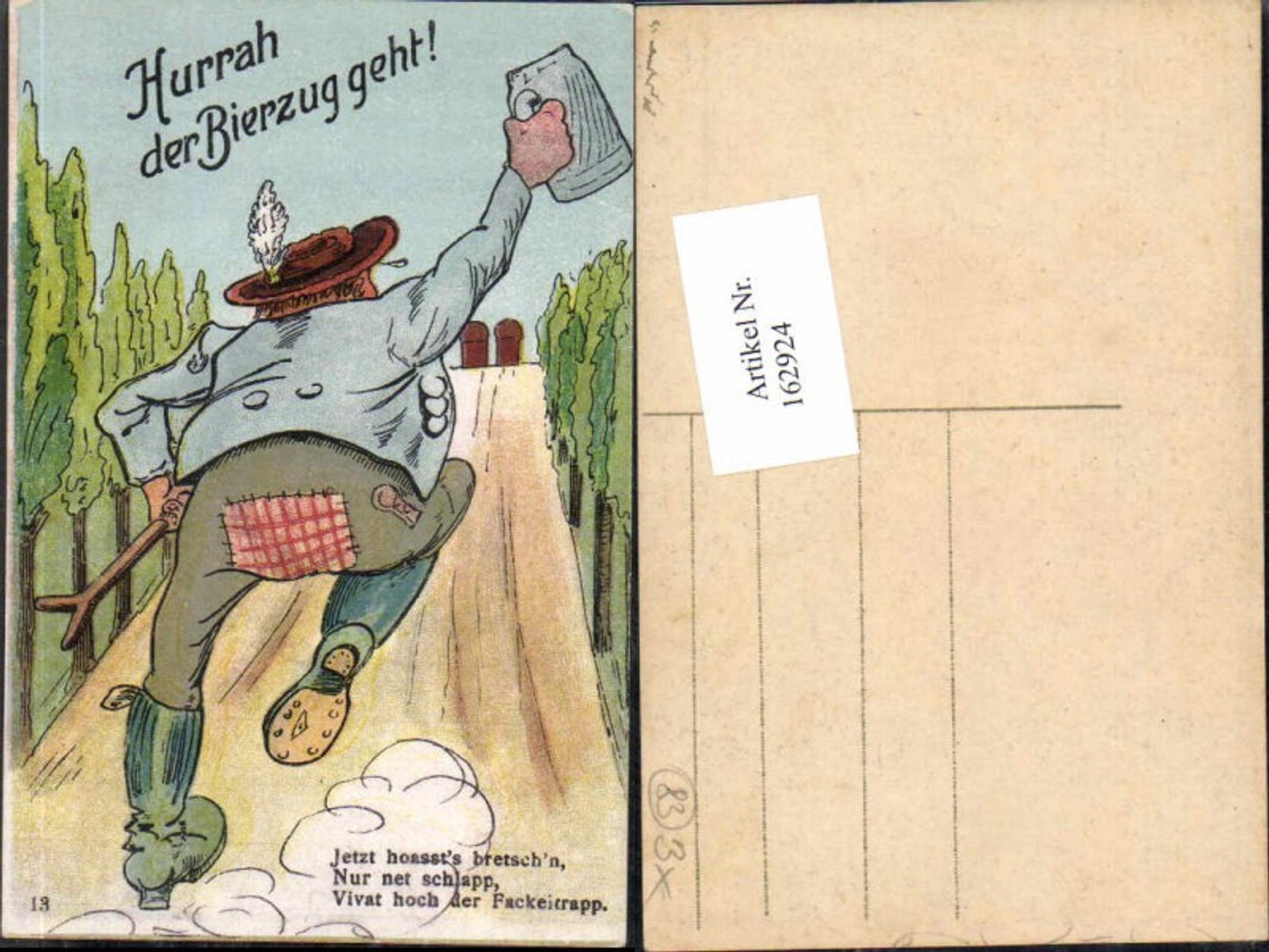162924,Scherzkarte Scherz Humor Bier Bierzug geht