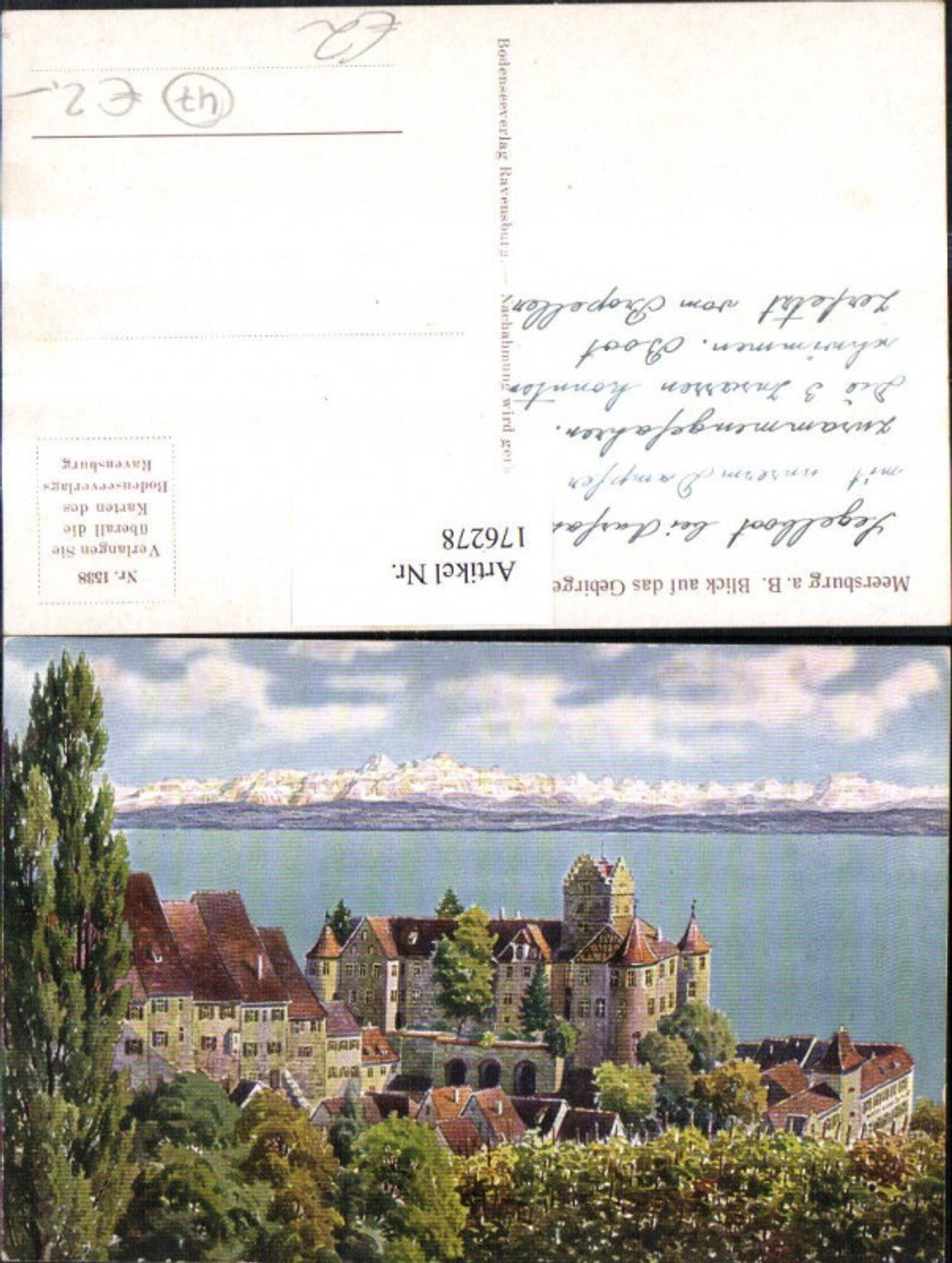 176278,Meersburg a. B. Blick a. d. Gebirge Burg