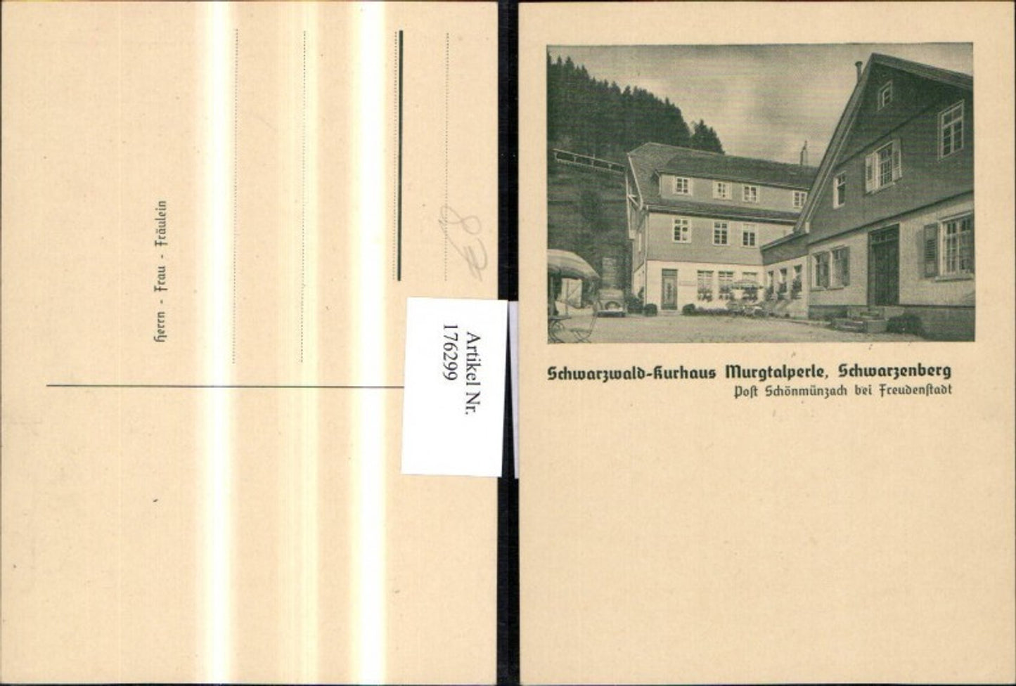 176299,Schwarzenberg Schwarzwald-Kurhaus Murgtalperle