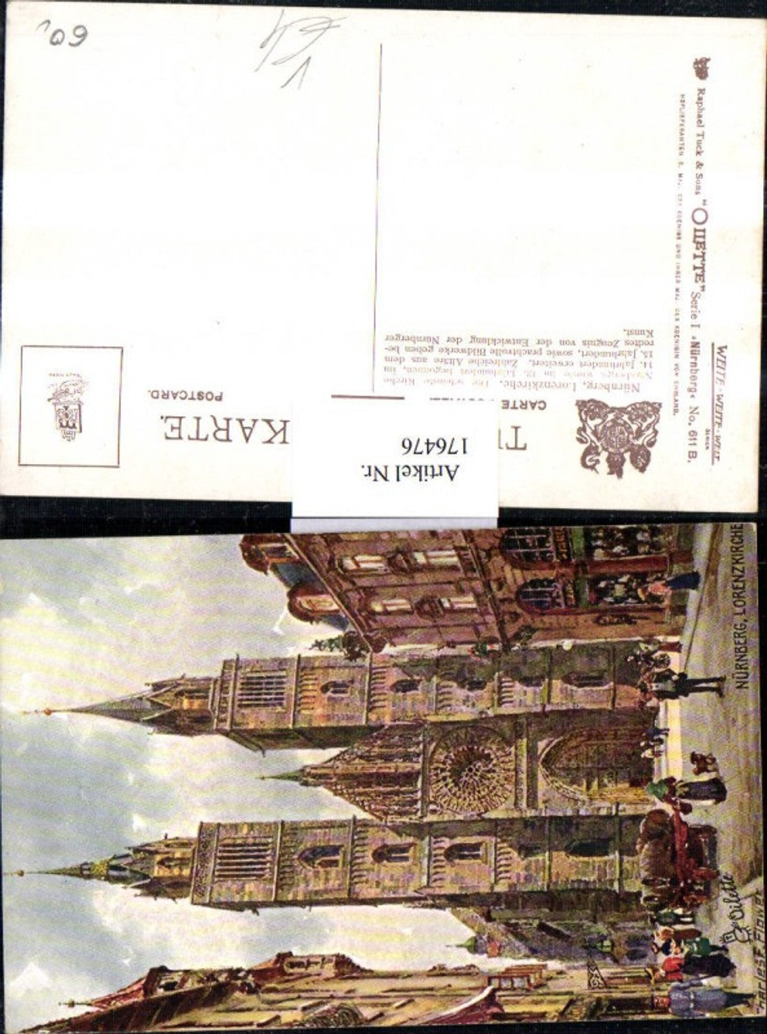 176476,Künstler AK Charles F. Flower Nürnberg Lorenzkirche Kirche pub Tuck & Sons Oilette