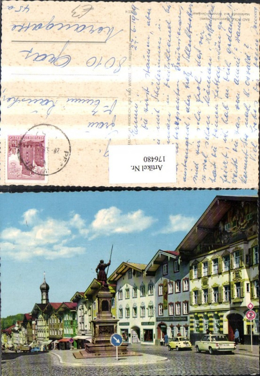 176480,Bad Tölz Marktstraße m. Winzerer-Denkmal Denkmal Straßenansicht