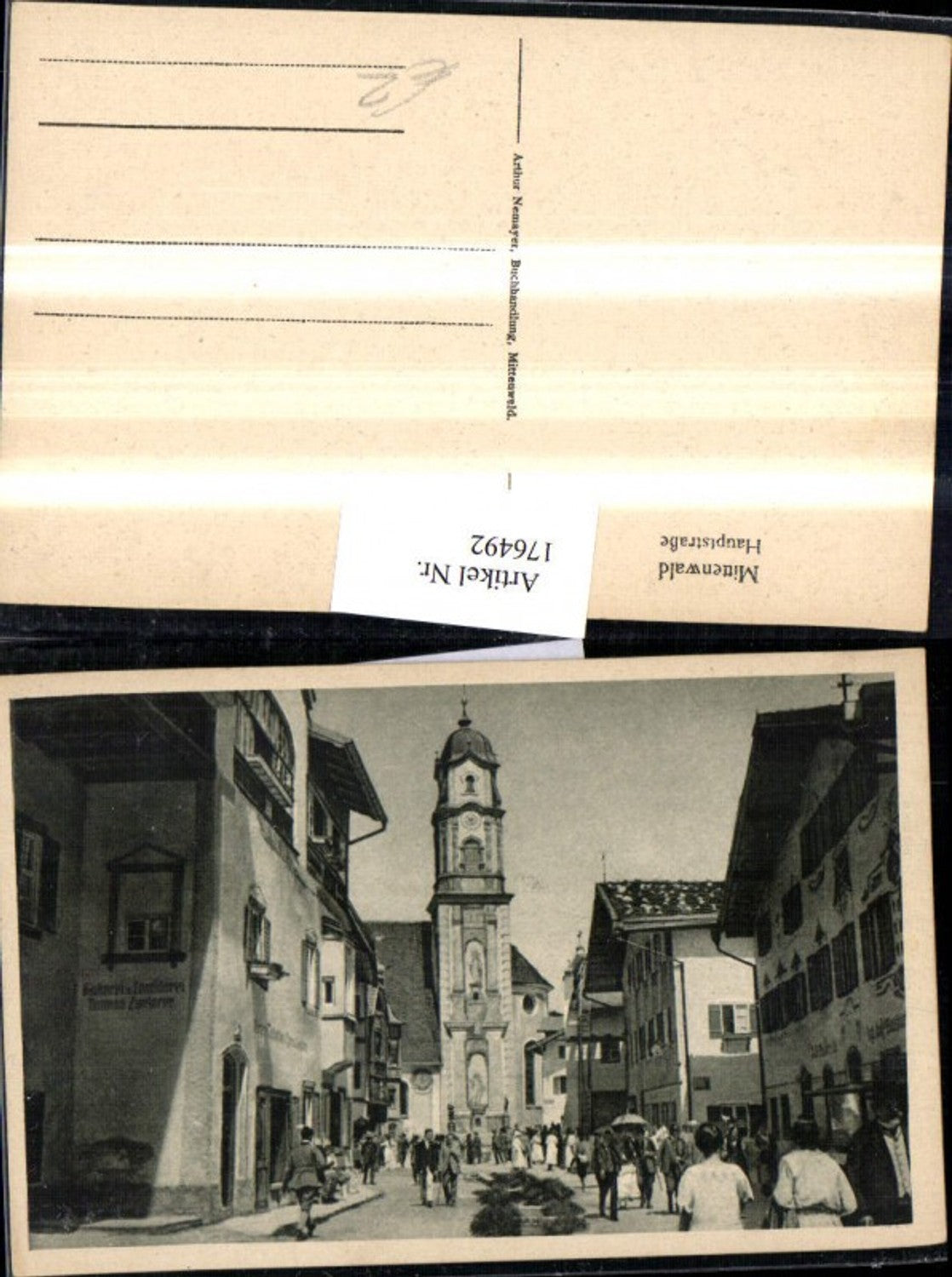 176492,Mittenwald Hauptstraße Straßenansicht Kirche