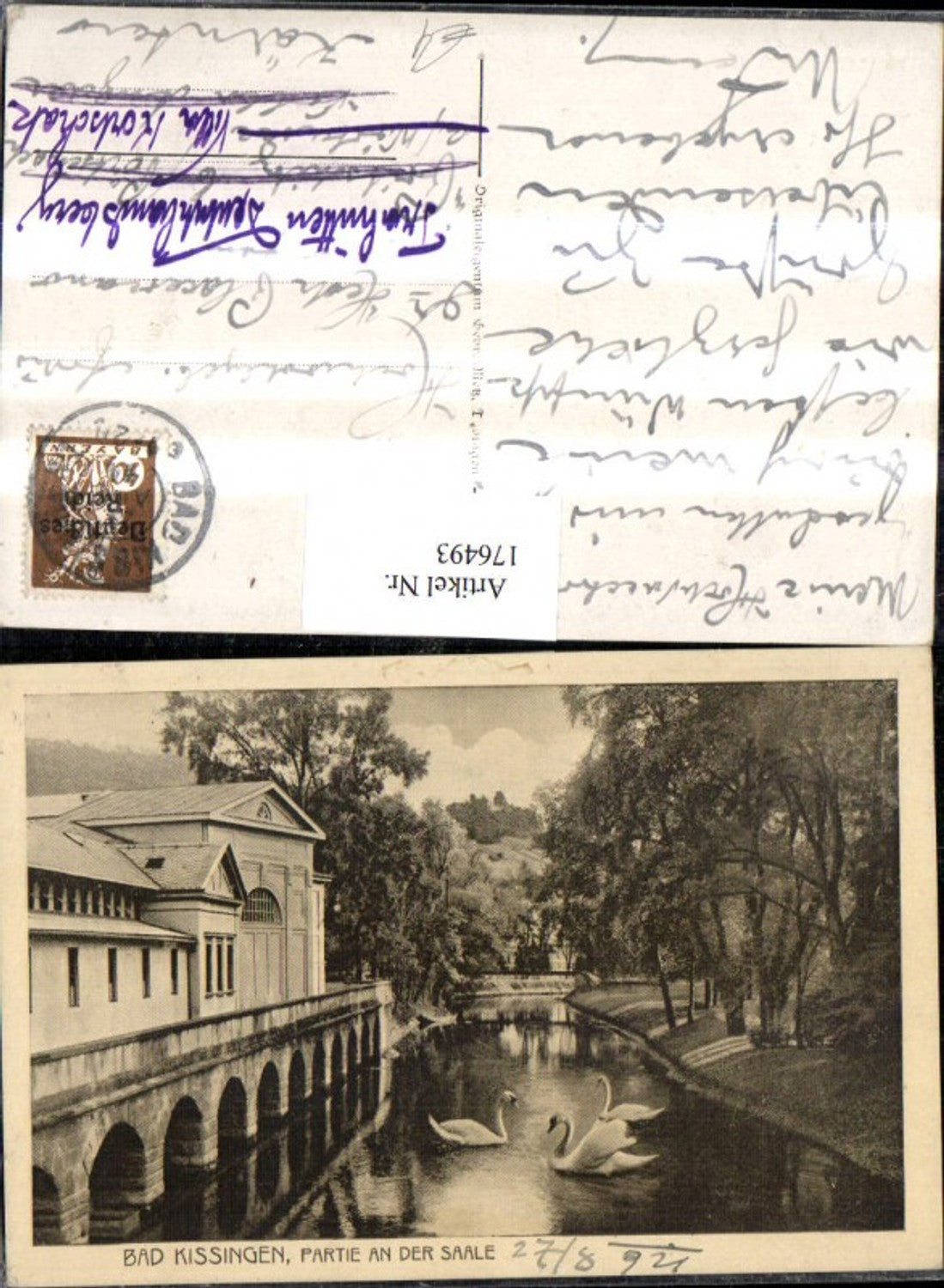 176493,Bad Kissingen Partie a. d. Saale Schwäne Schwan
