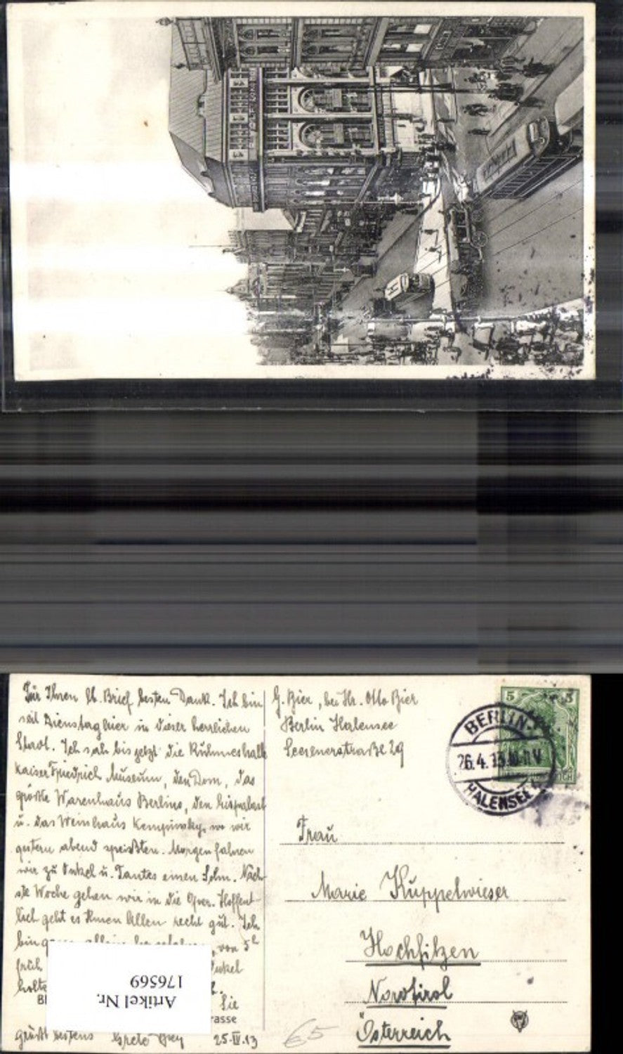 176569,Berlin Leipziger Ecke Friedrichstrasse Strassenbahn Kutsche 1913