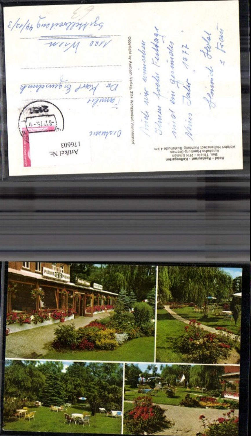 176603, Emmen Hollenstedt near Hamburg Bremen Hotel Restaurant Kaffeegarten Multi-image postcard 1976