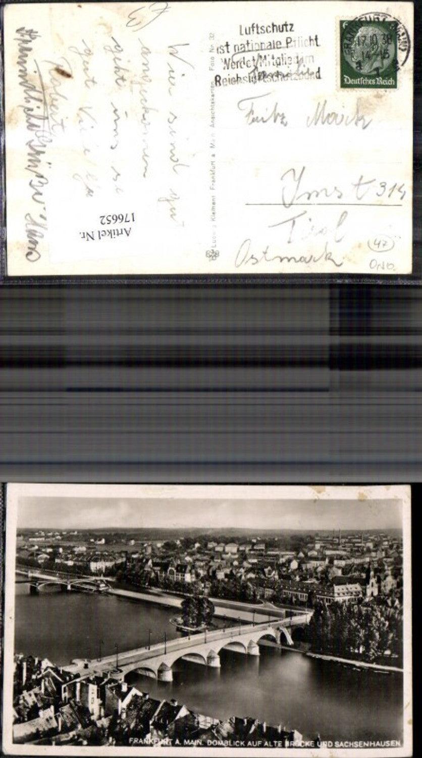 176652,Frankfurt a. Main Domblick a. Alte Brücke u. Sachsenhausen