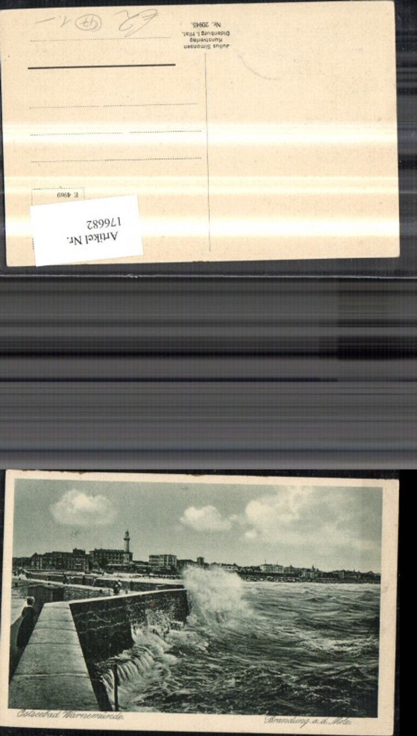 176682,Ostseebad Warnemünde Brandung a. d. Mole