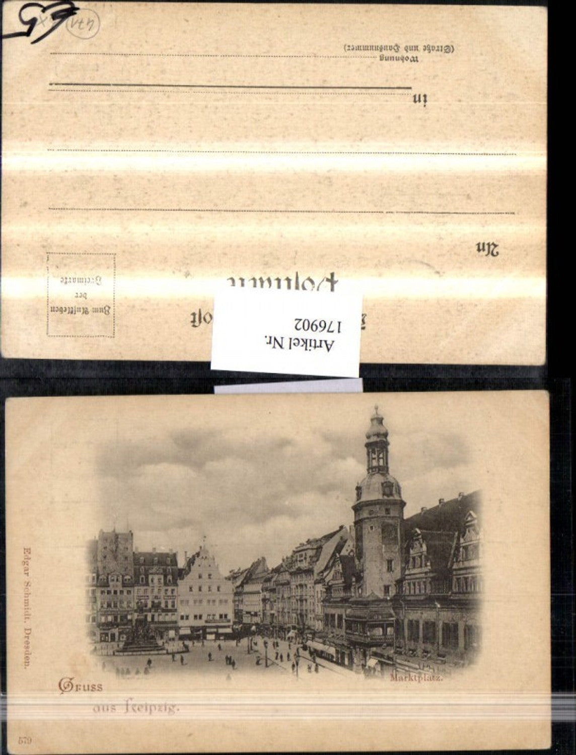 176902, Greetings from Leipzig, view of the town square