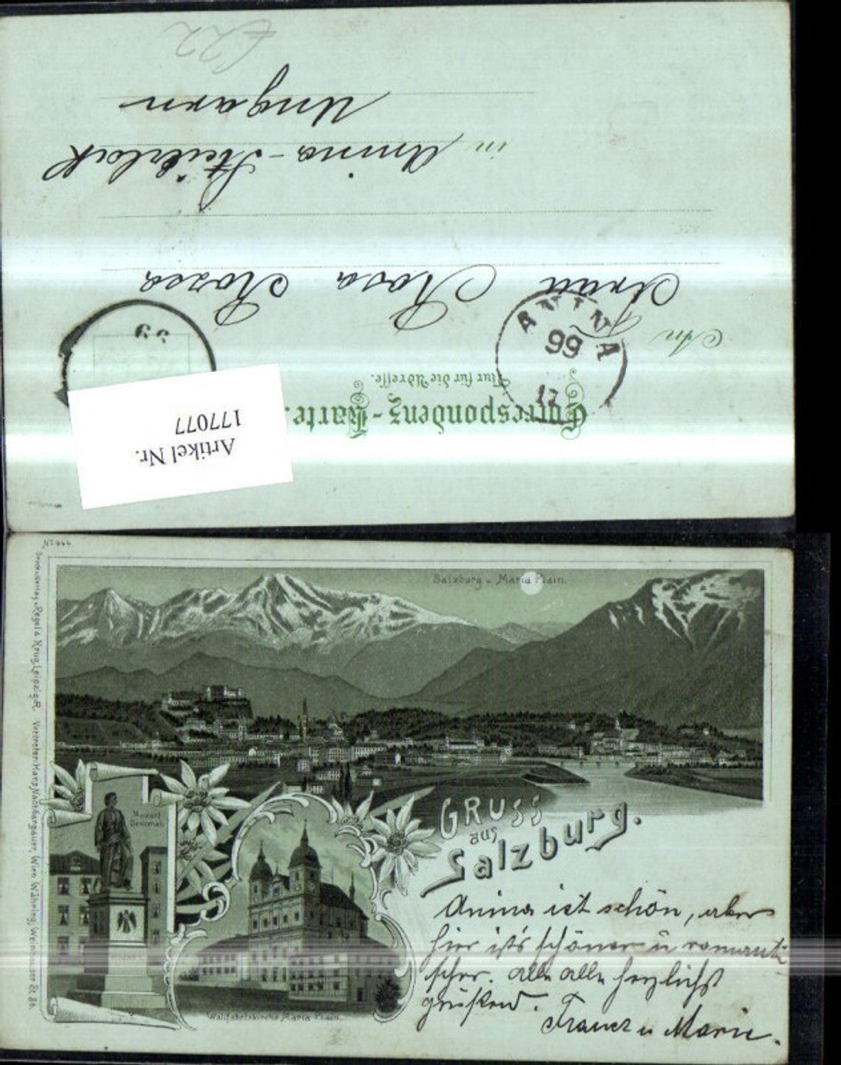 177077,Salzburg Litho b. Mondschein