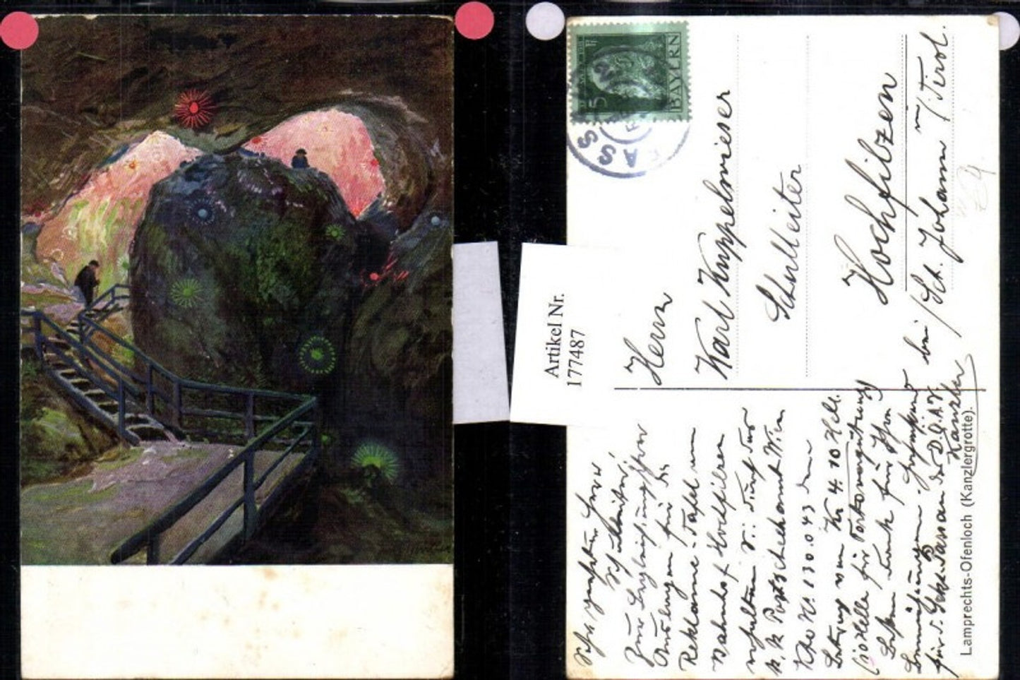177487,Künstler AK sign. Müller Lamprechts-Ofenloch Kanzlergrotte b. Lofer u. Saalfelden