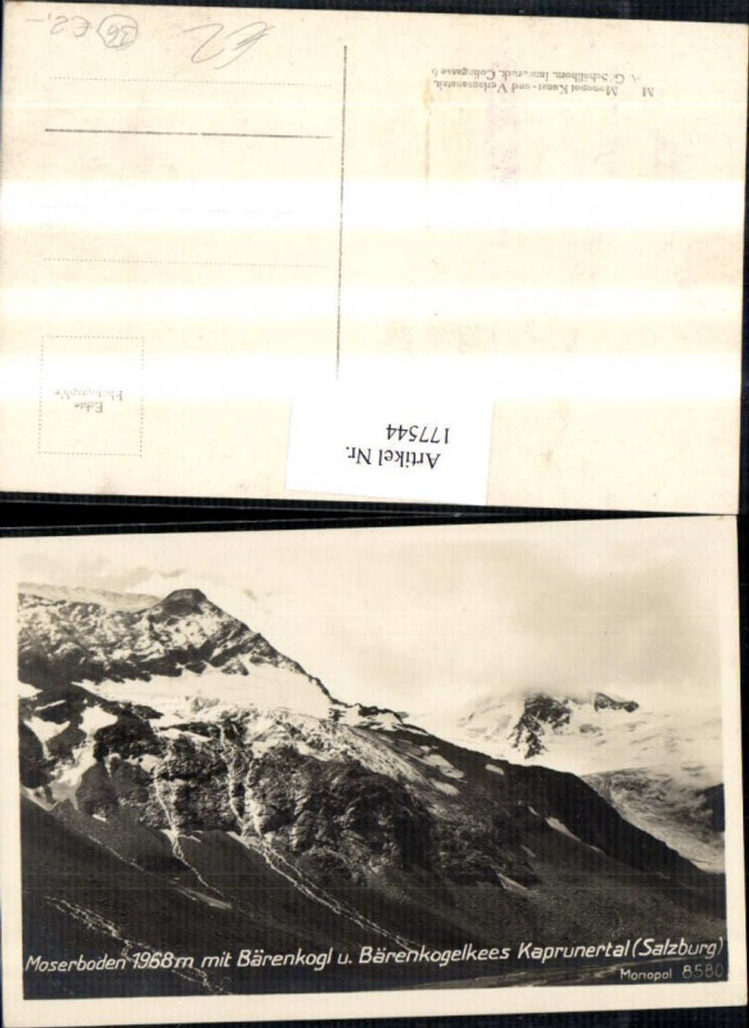 177544,Moserboden m. Bärenkogel u. Bärenkogelkees Kaprunertal b. Kaprun