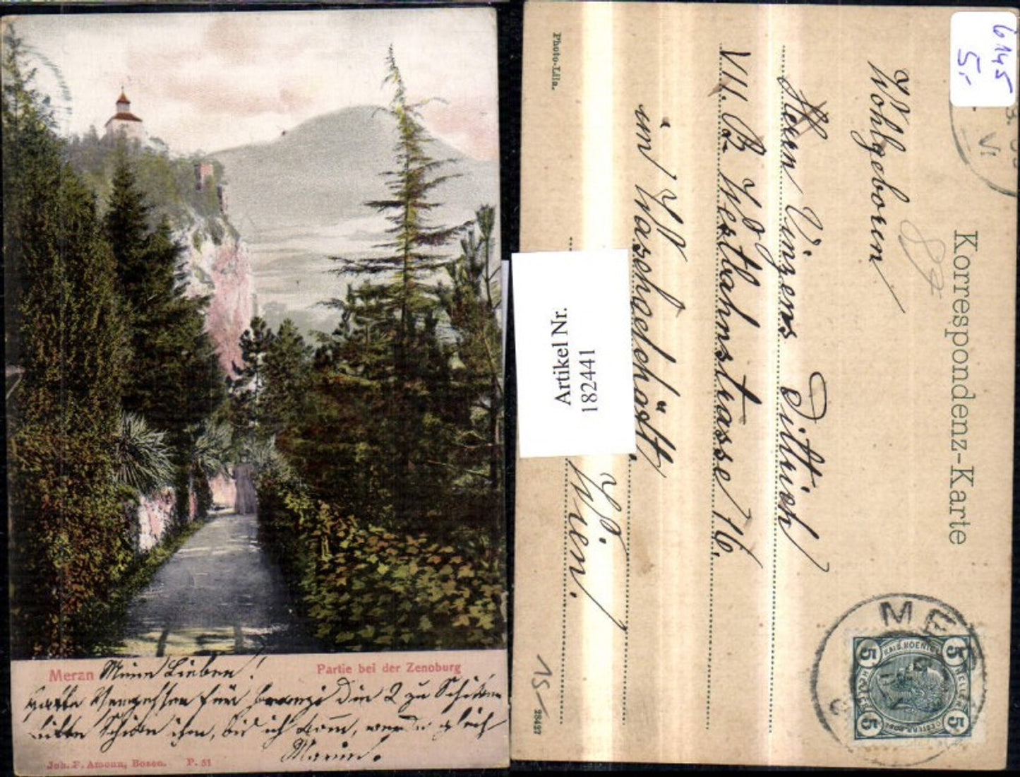 182441,Trentino Meran Partie b. d. Zenoburg Burg