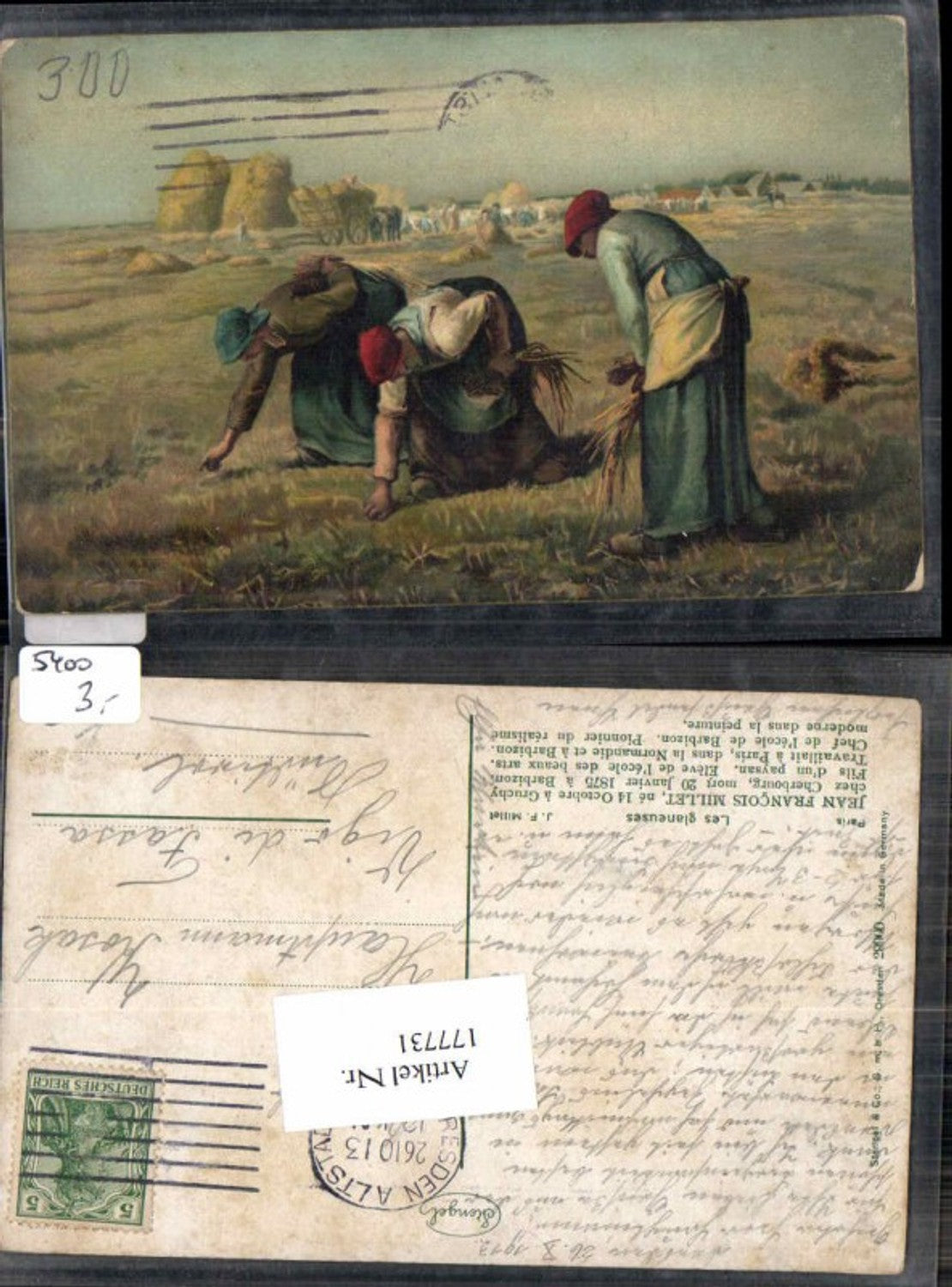177731,Künstler AK Stengel & Co 29900 Jean Francois Millet Bauern Ernte Feld