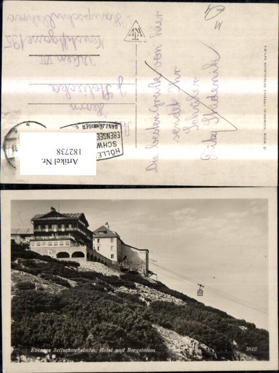 182738,Ebensee Seilschwebebahn Hotel Bergstation Feuerkogel Gondel