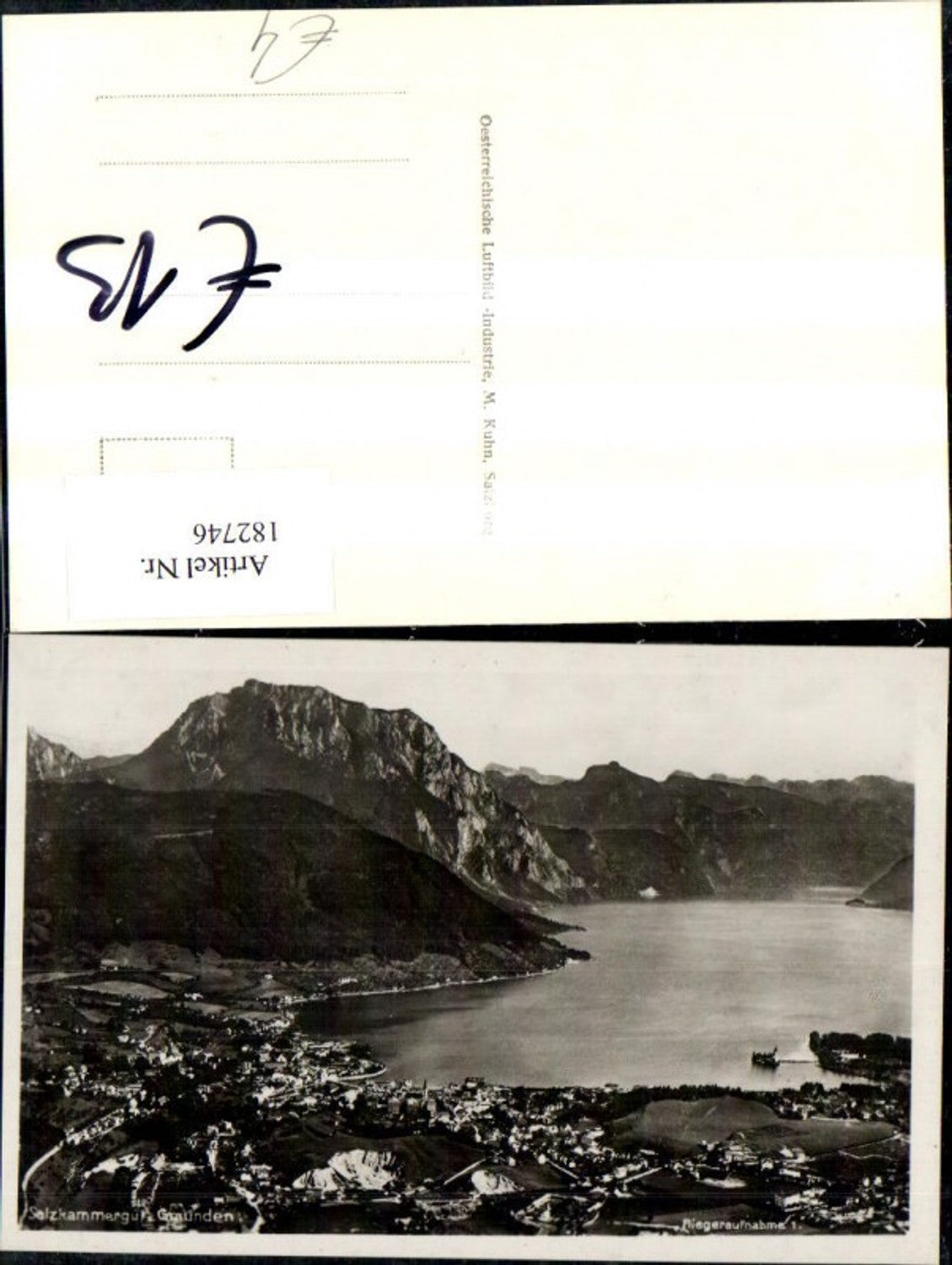 182746,Gmunden Totale Salzkammergut Traunsee Fliegeraufnahme