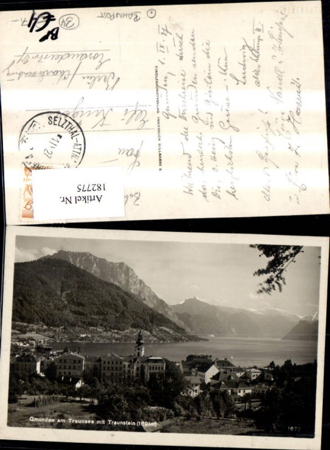 182775,Gmunden m. Traunsee m. Traunstein Bahnpost Zug 265 Selzthal Attnang Puchheim