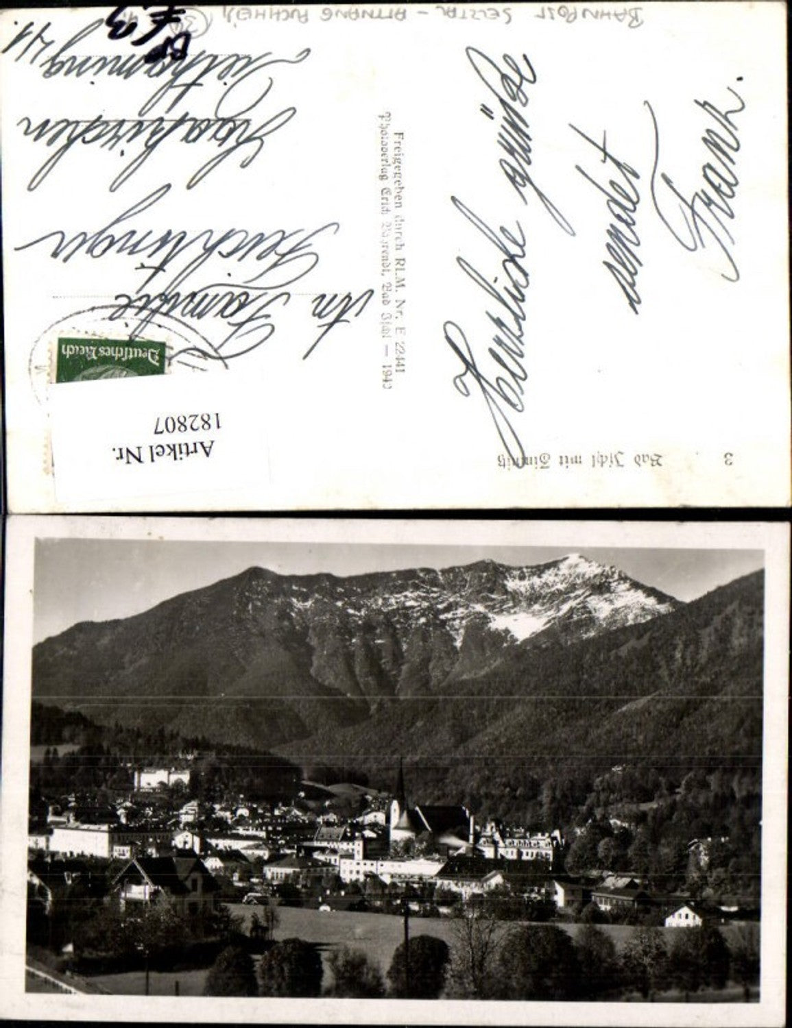 182807,Bad Ischl Bahnpost Zug 2325 Selzthal Attnang Puchheim