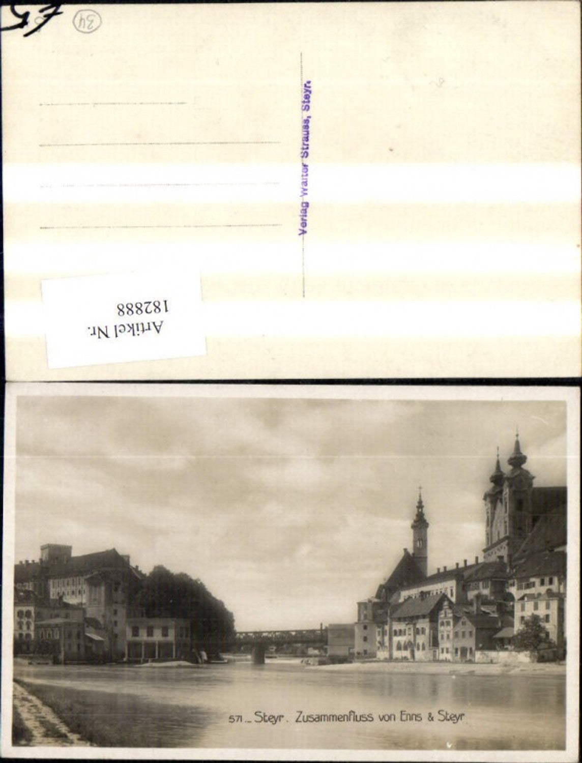 182888,Steyr Foto Ak Zusammenfluss v. Steyr u. Enns