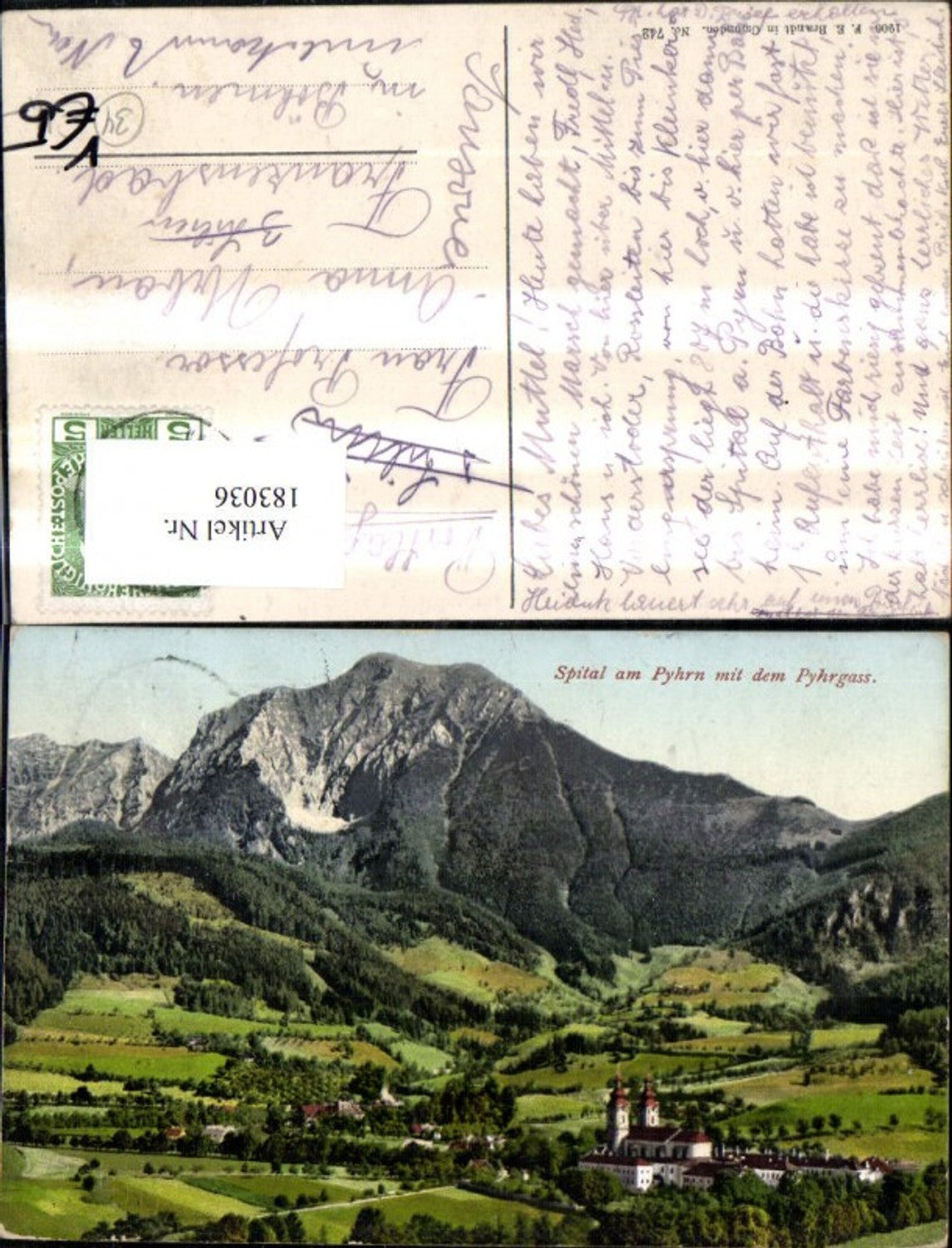 183036,Spital a. Pyhrn m. d. Pyhrngass pub F. E. Brandt 742