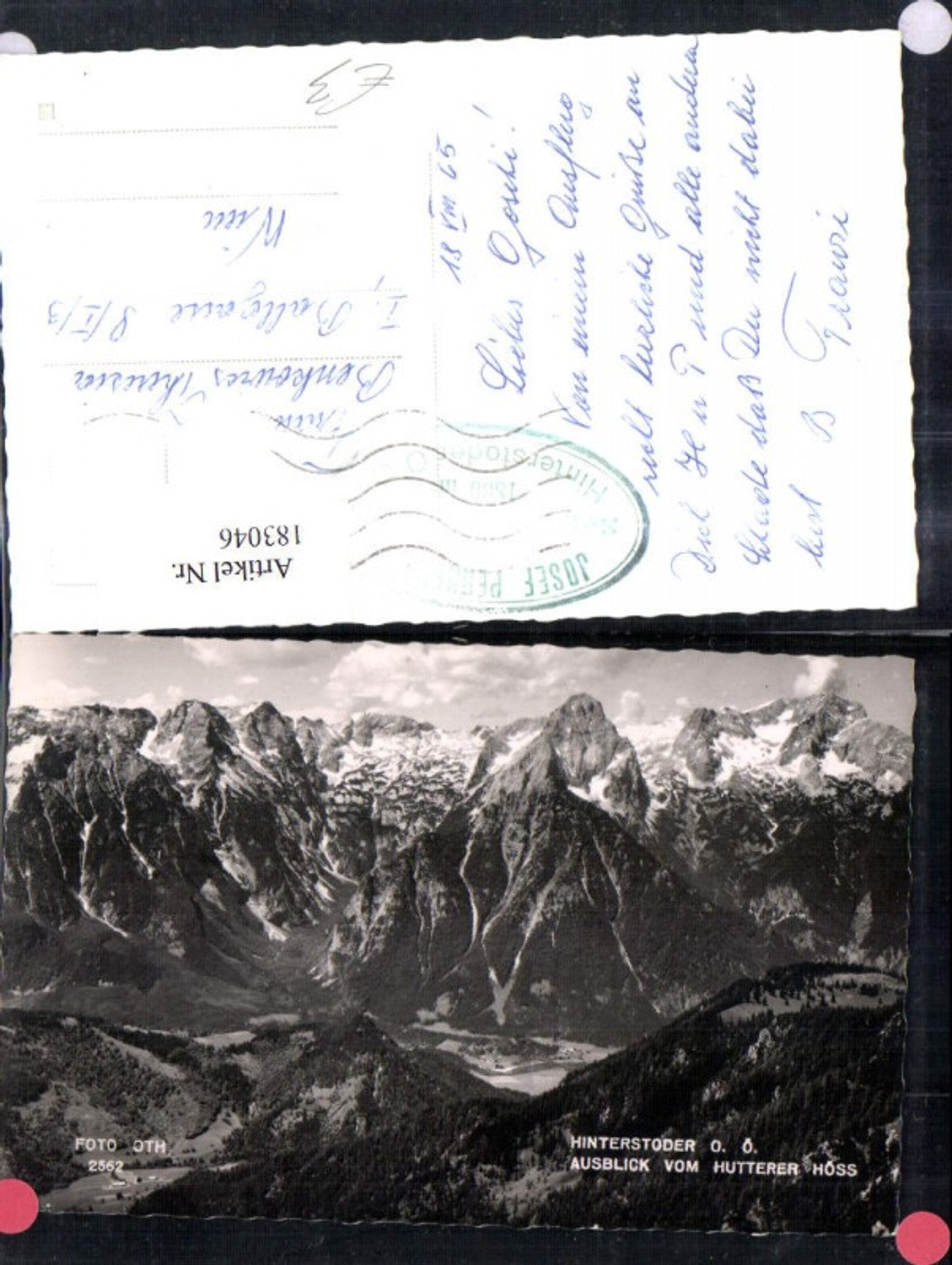 183046,Hinterstoder Ausblick v. Hutterer Höss Foto Ak pub Foto Oth 2562