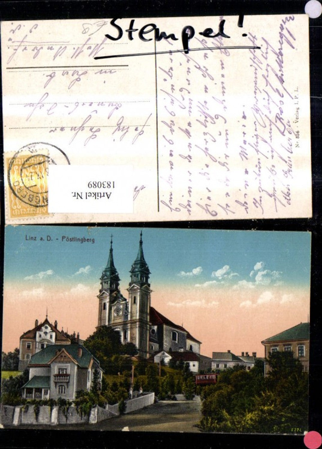 183089,Linz Pöstlingberg Teilansicht Kirche