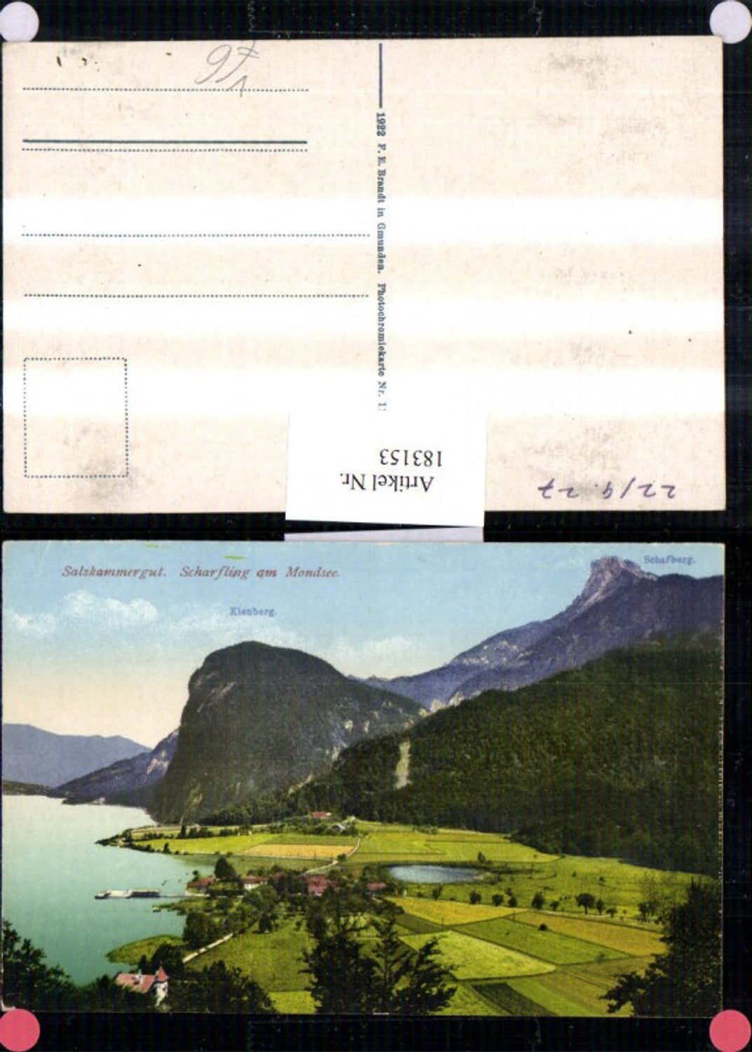 183153,Salzkammergut Scharfling am Mondsee Kienberg Schafberg pub Brandt 1126