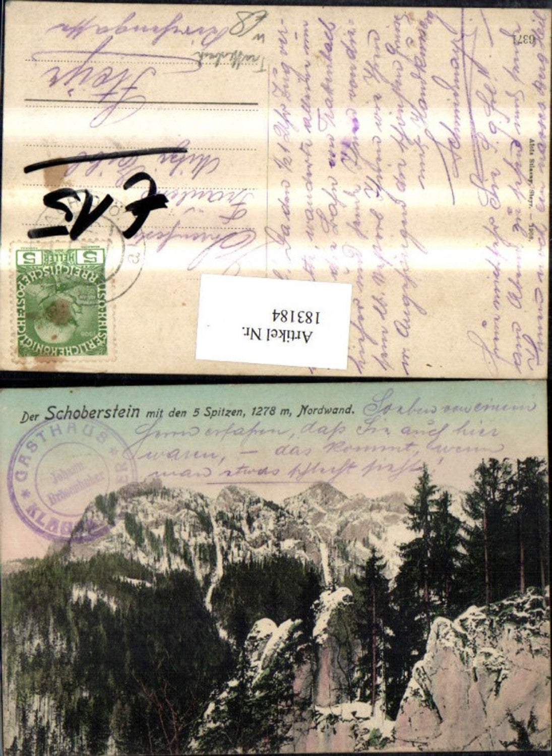 183184,Trattenbach Schoberstein m. d. 5 Spitzen Nordwand