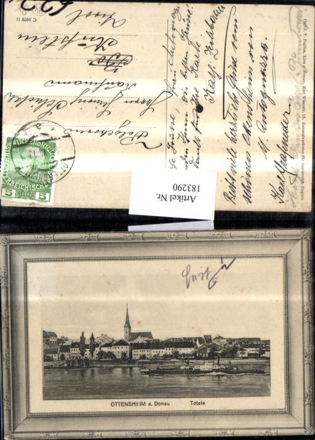 183290,Ottensheim a. Donau Totale Dampfschiff