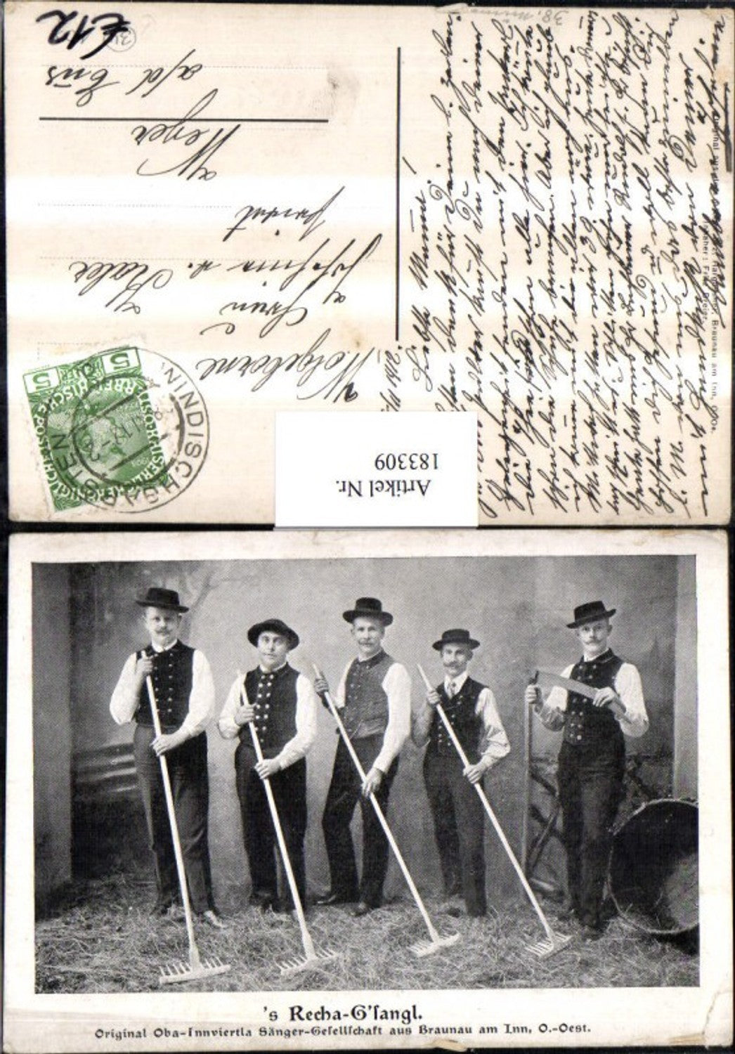 183309,Braunau a. Inn Oba-Innviertla Sängergesellschaft Gruppenfoto Recher Sichel