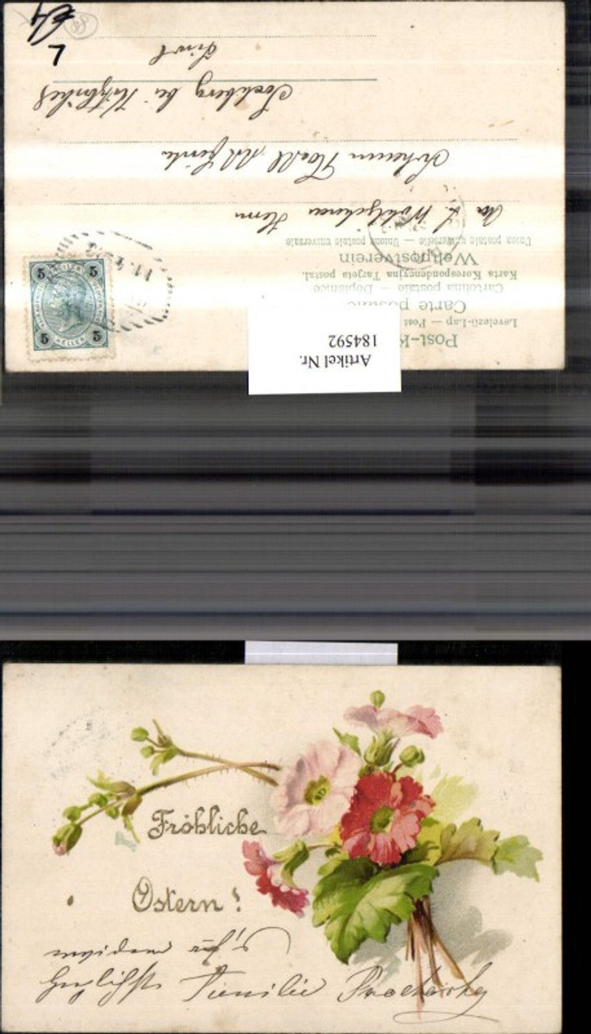184592,Ostern Litho AK Blumenstrauß Blumen