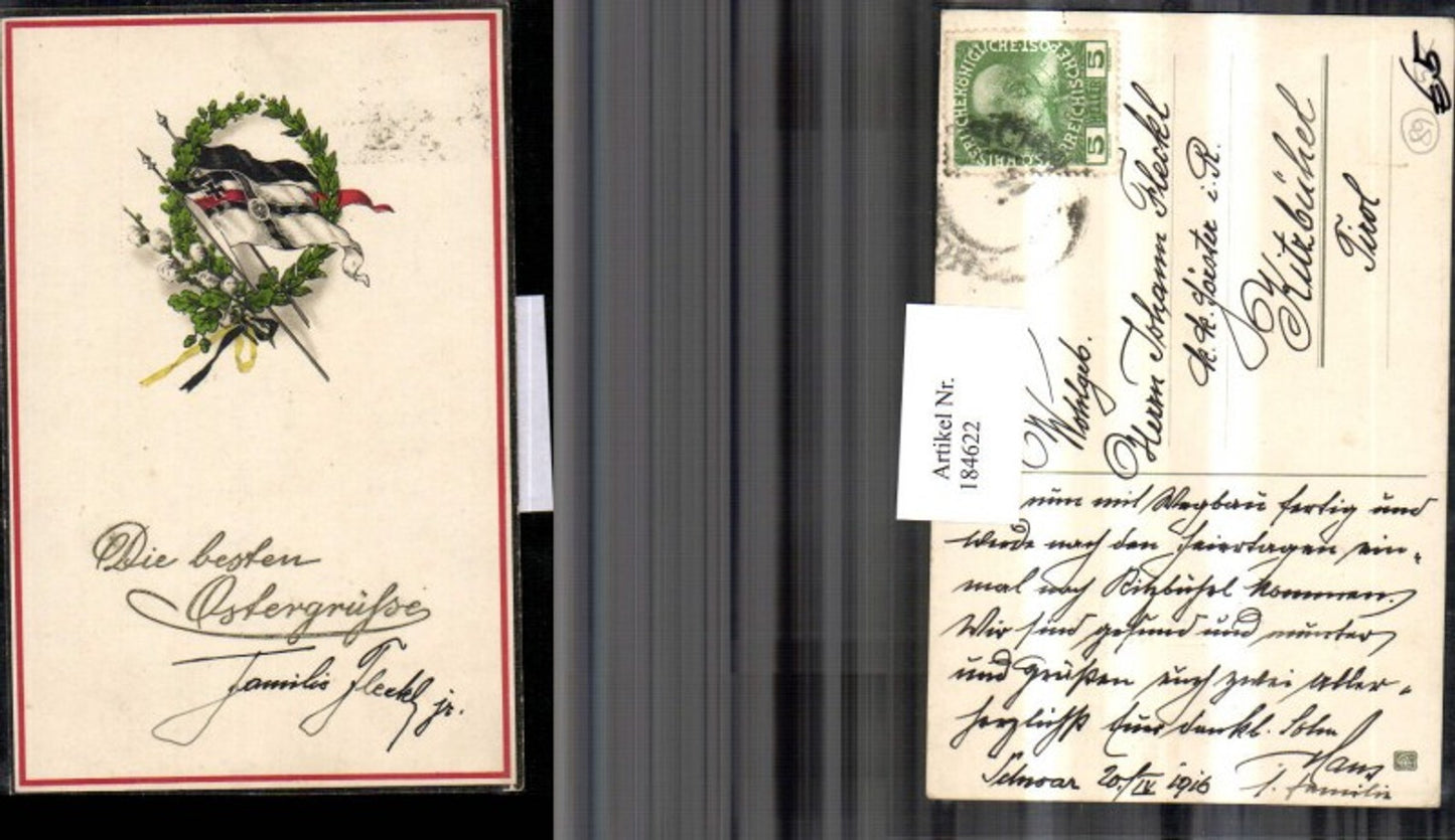 184622, Easter Palm branch Oak leaves Ribbon Flags Patriotism