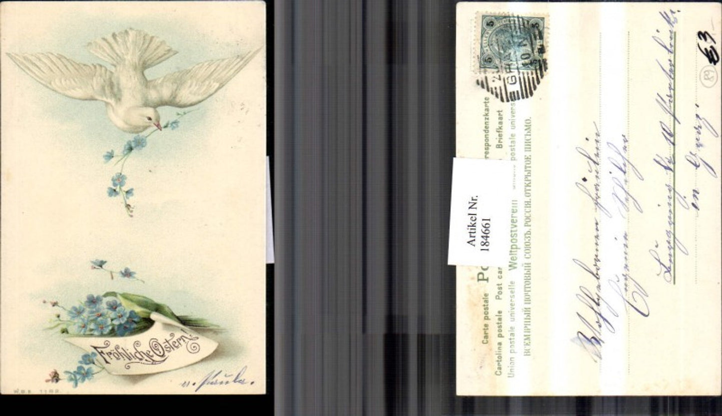 184661,Ostern Taube Blumen