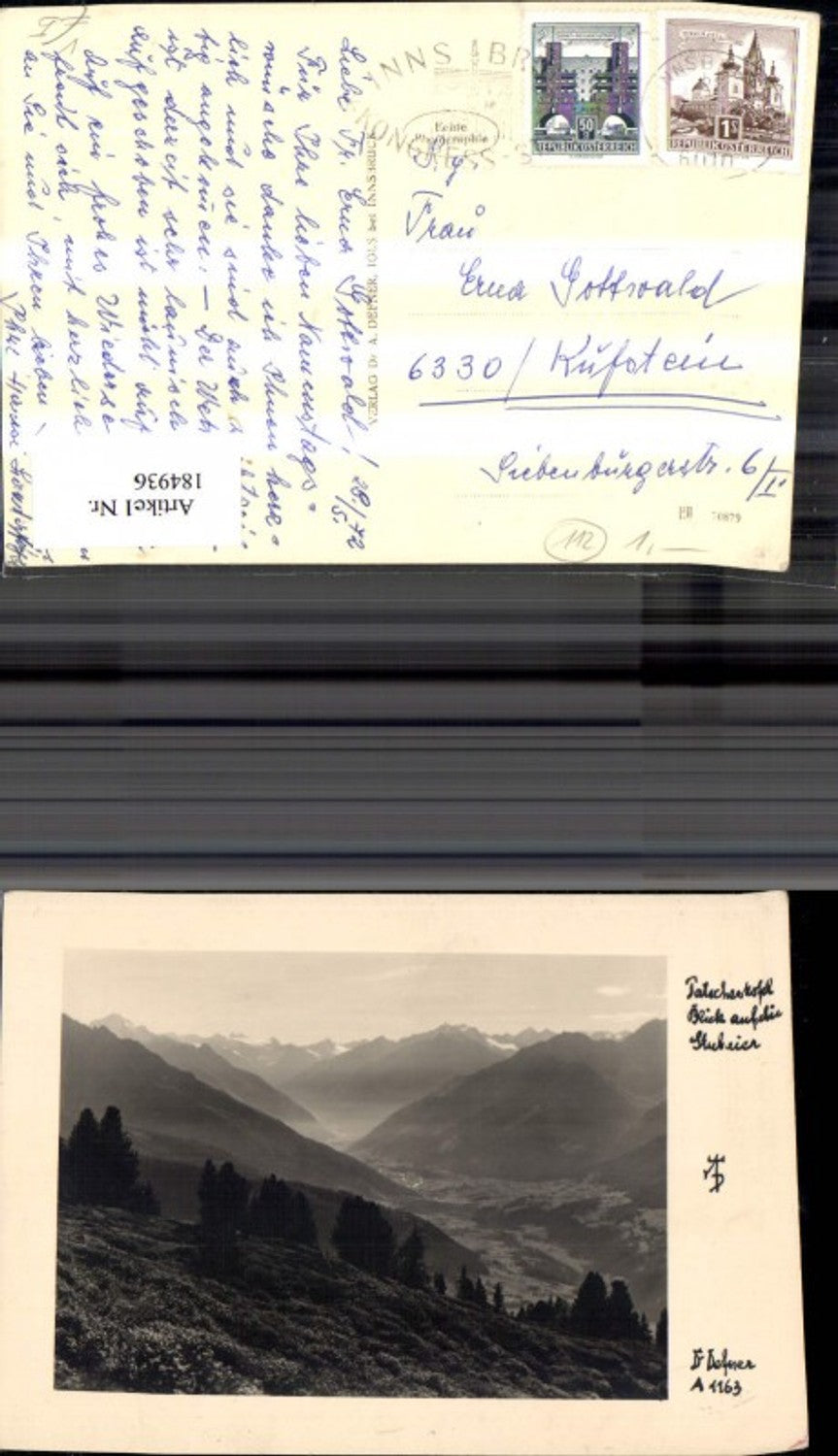184936, Dr. Defner A 1163 Patscherkofel View of the Stubai Alps