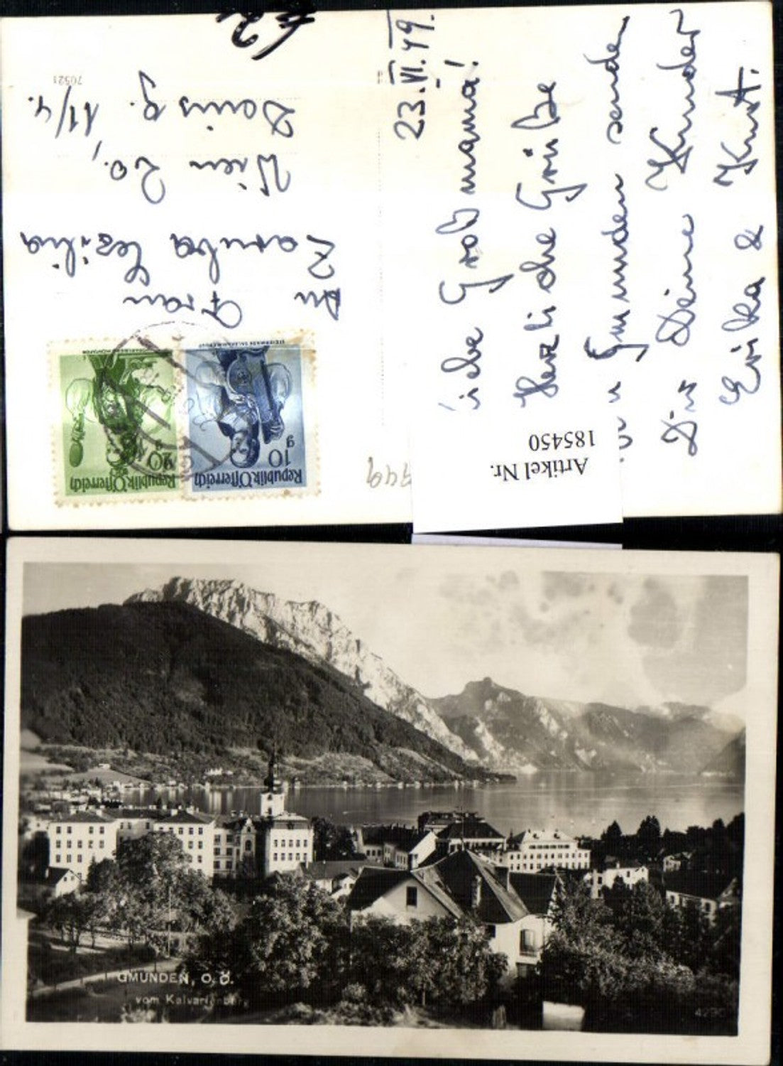 185450,Gmunden Teilansicht v. Kalvarienberg