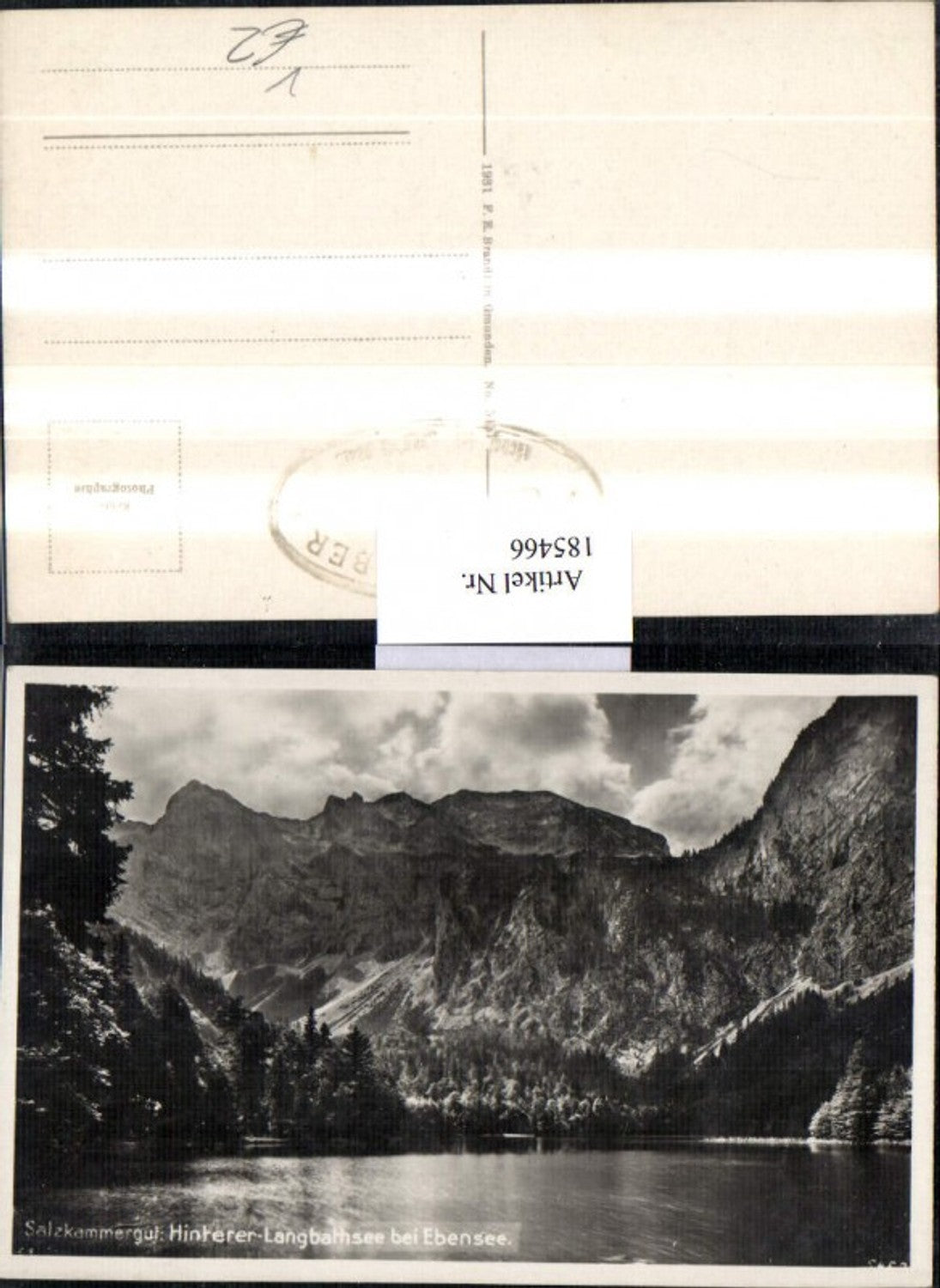 185466,Salzkammergut Hinterer Langbathsee b. Ebensee pub Brandt 5457