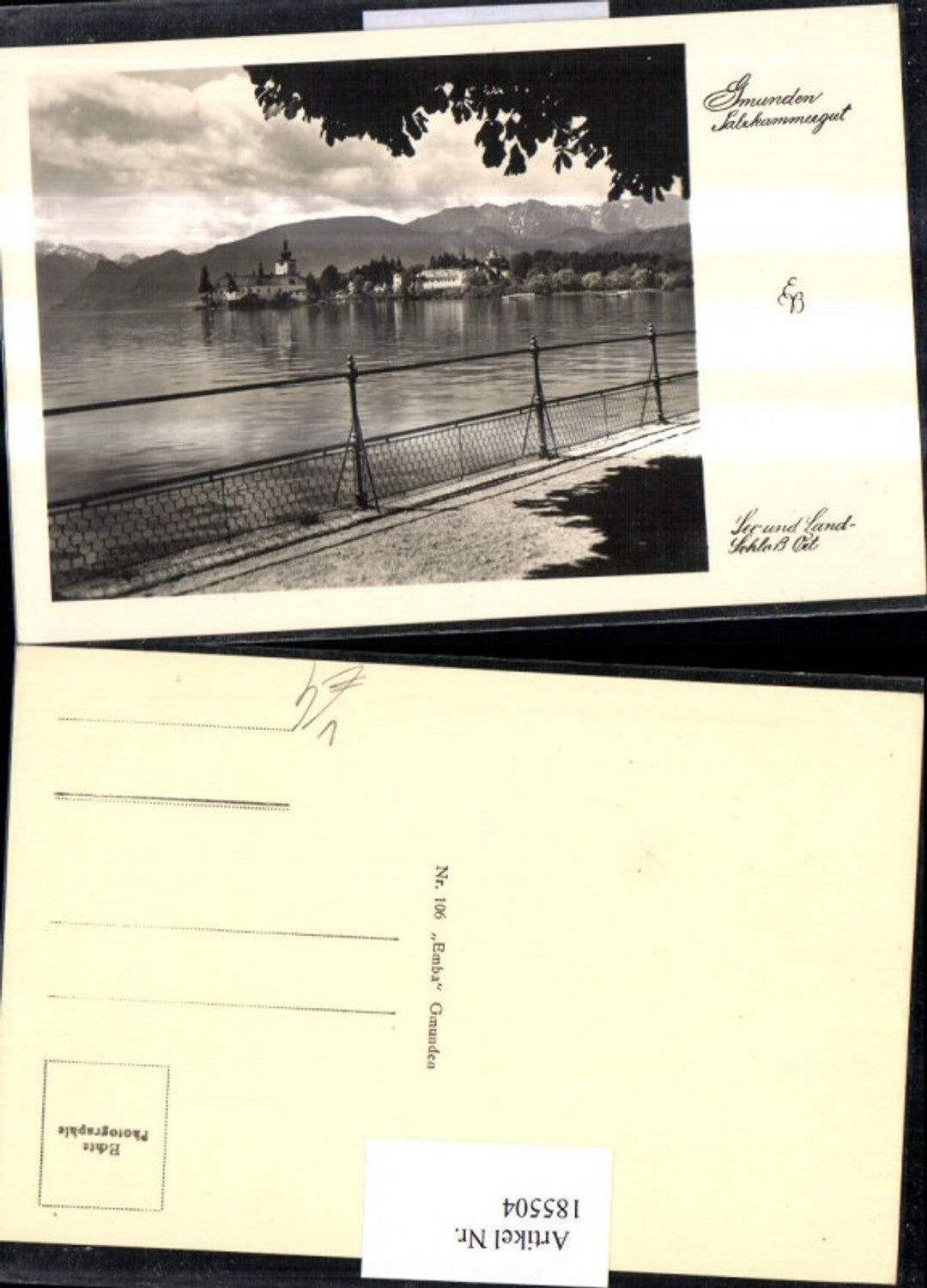 185504,Gmunden Salzkammergut See u. Schloss Ort pub Emba 106