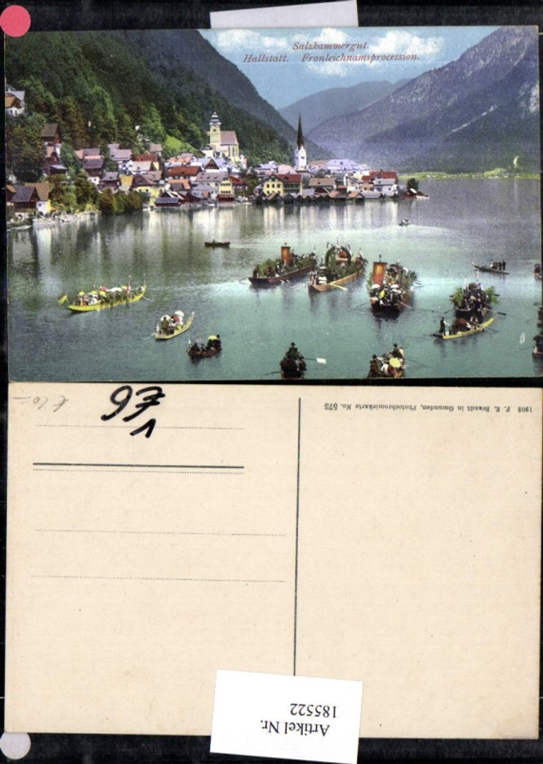 185522,Salzkammergut Hallstatt Fronleichnam Prozession Boote pub Brandt 573