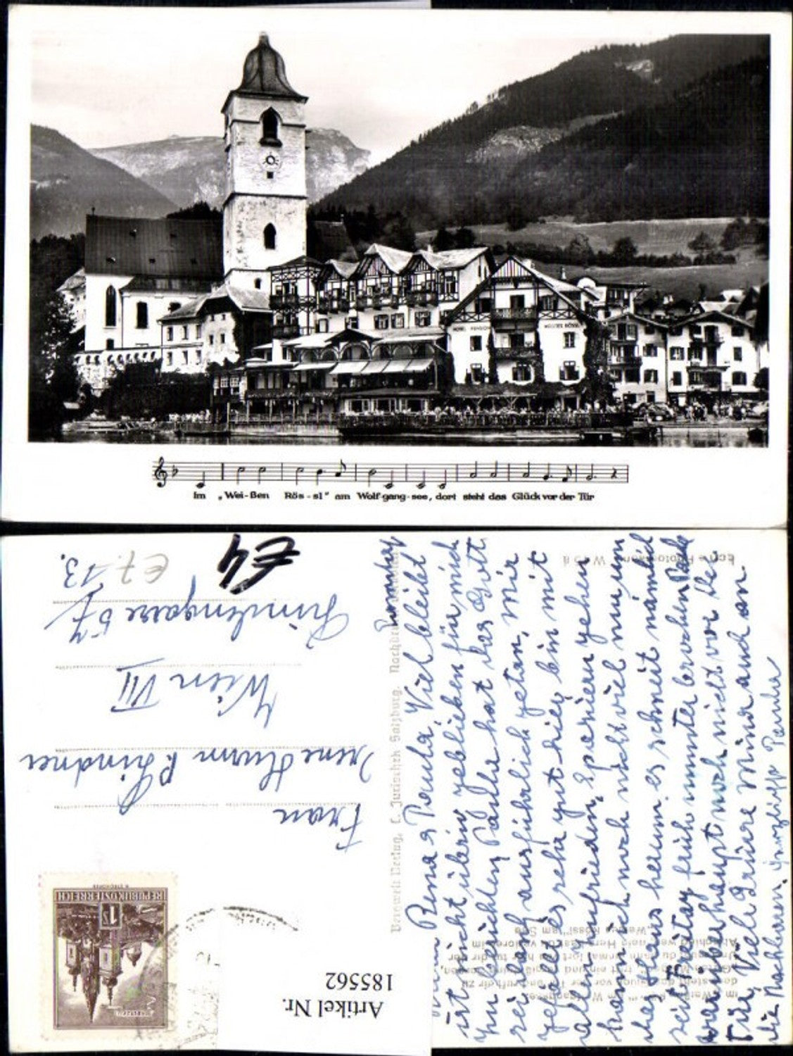 185562,St. Wolfgang Teilansicht Kirche Weisses Rössl Liedzeile